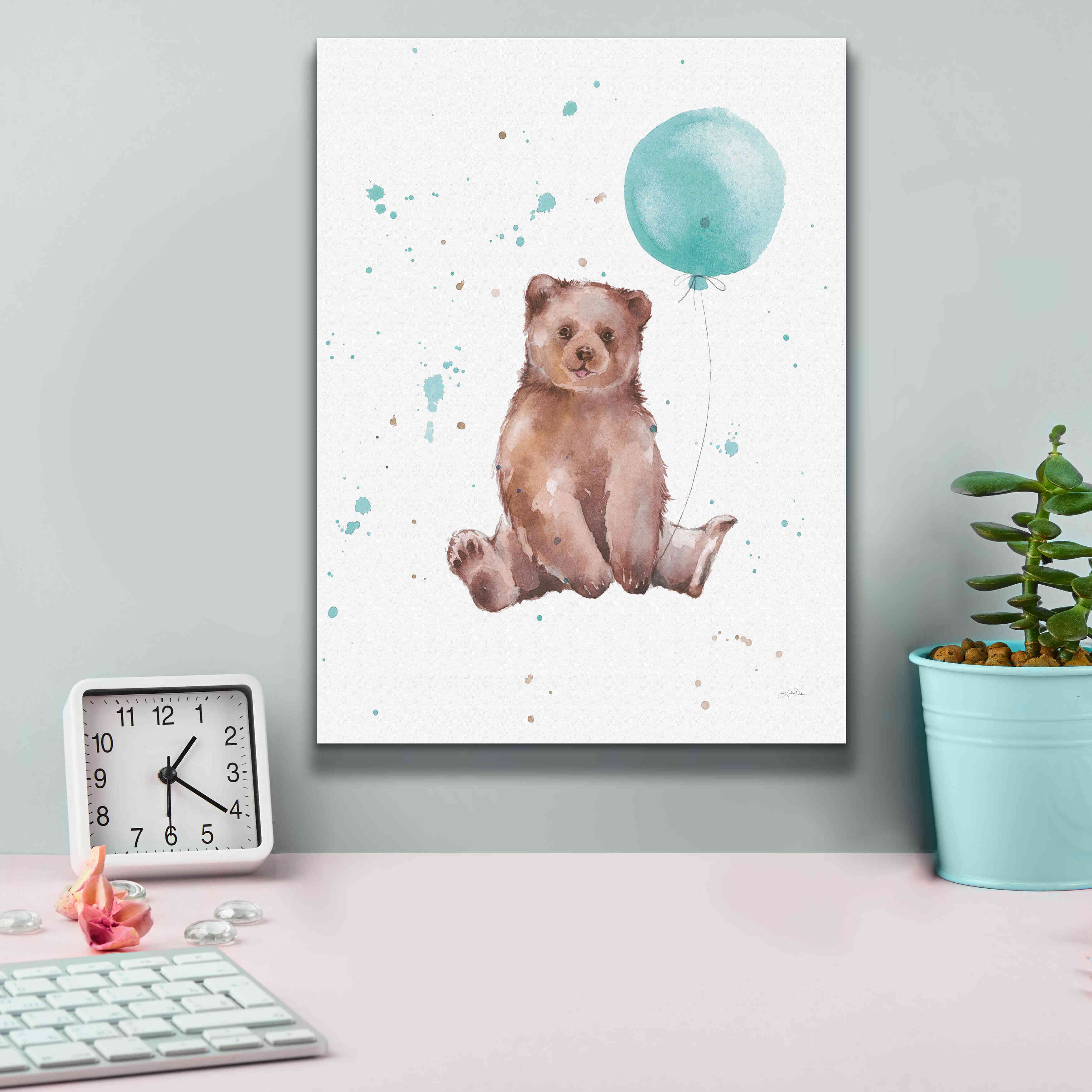'Festive Bear' by Katrina Pete, Giclee Canvas Wall Art,12x16