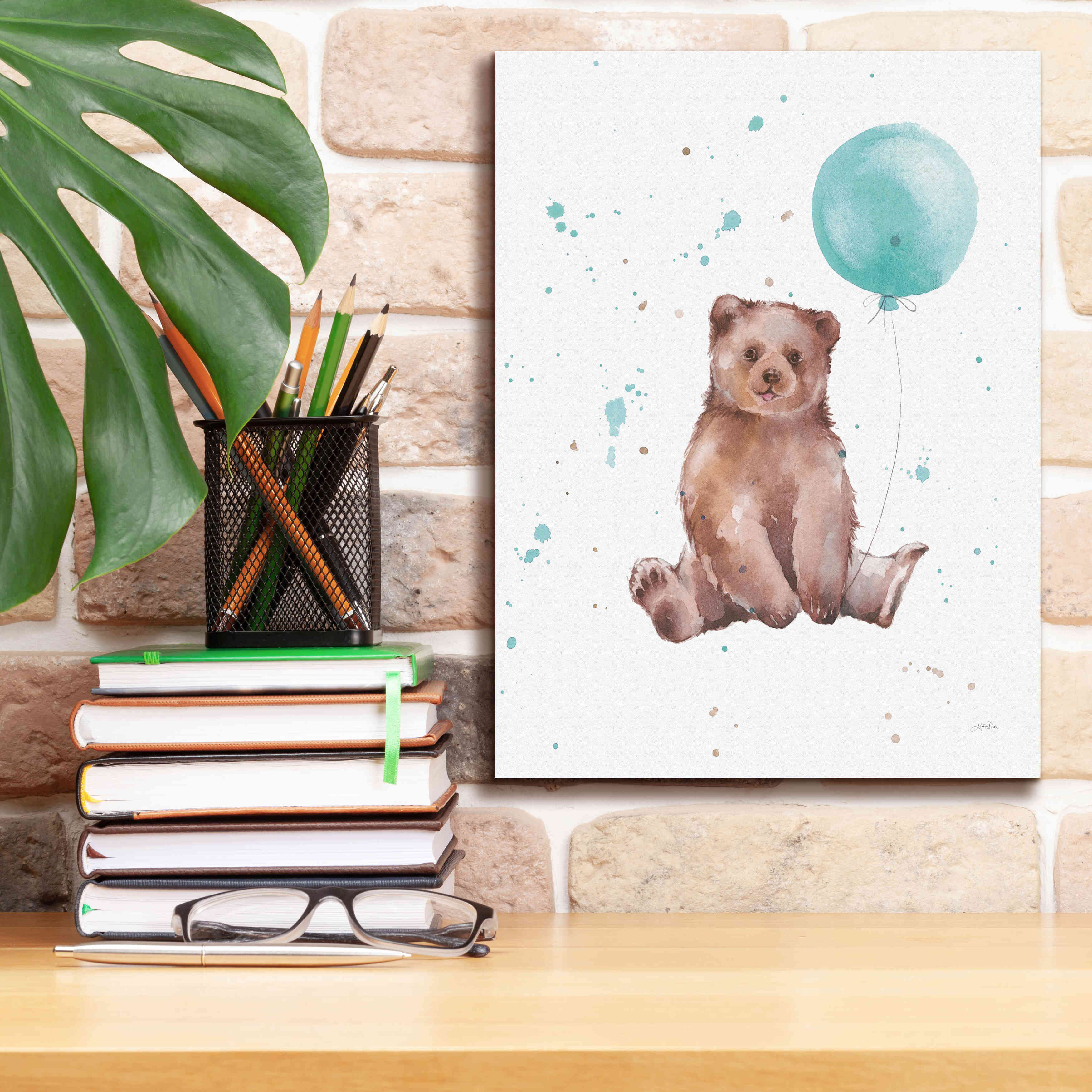 'Festive Bear' by Katrina Pete, Giclee Canvas Wall Art,12x16