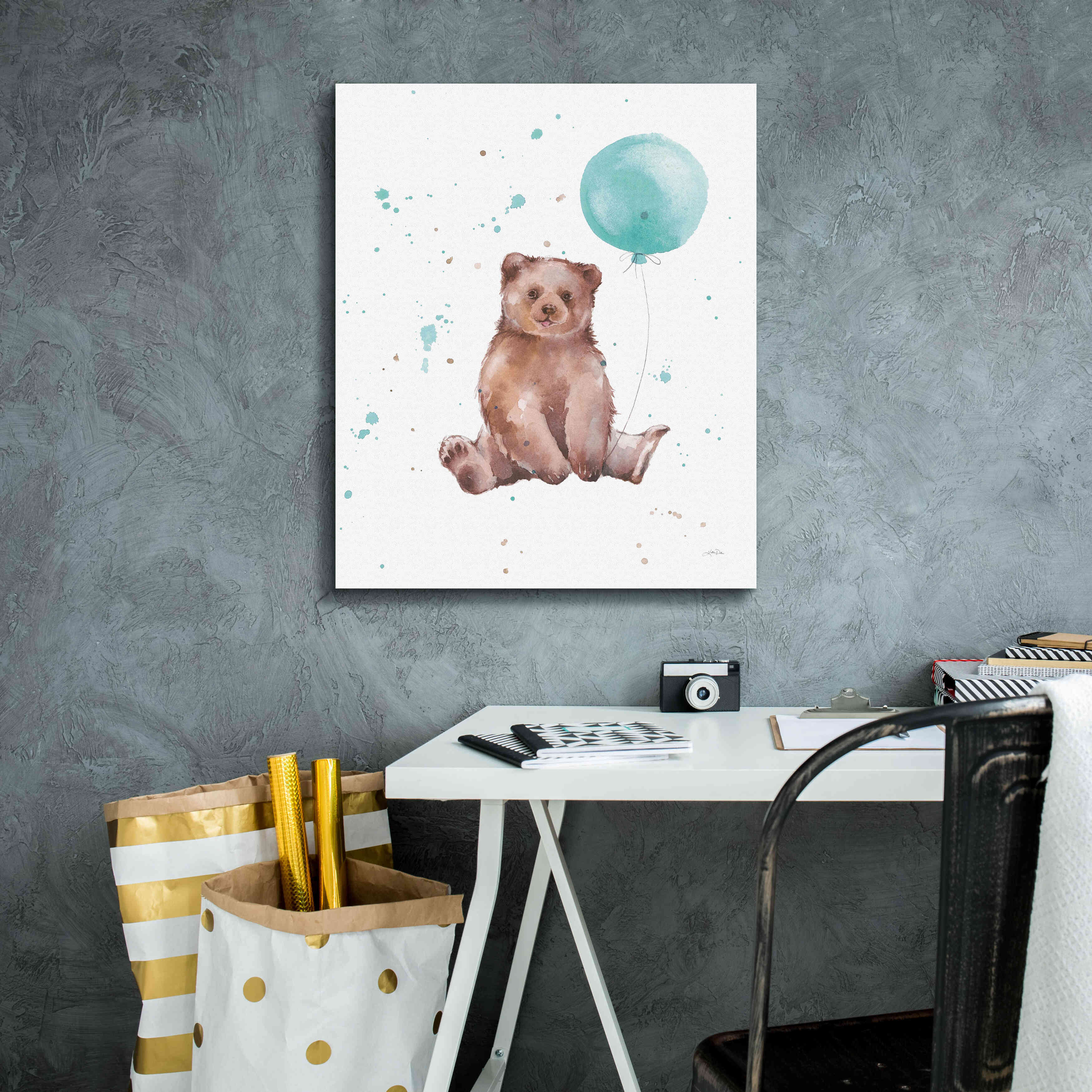 'Festive Bear' by Katrina Pete, Giclee Canvas Wall Art,20x24