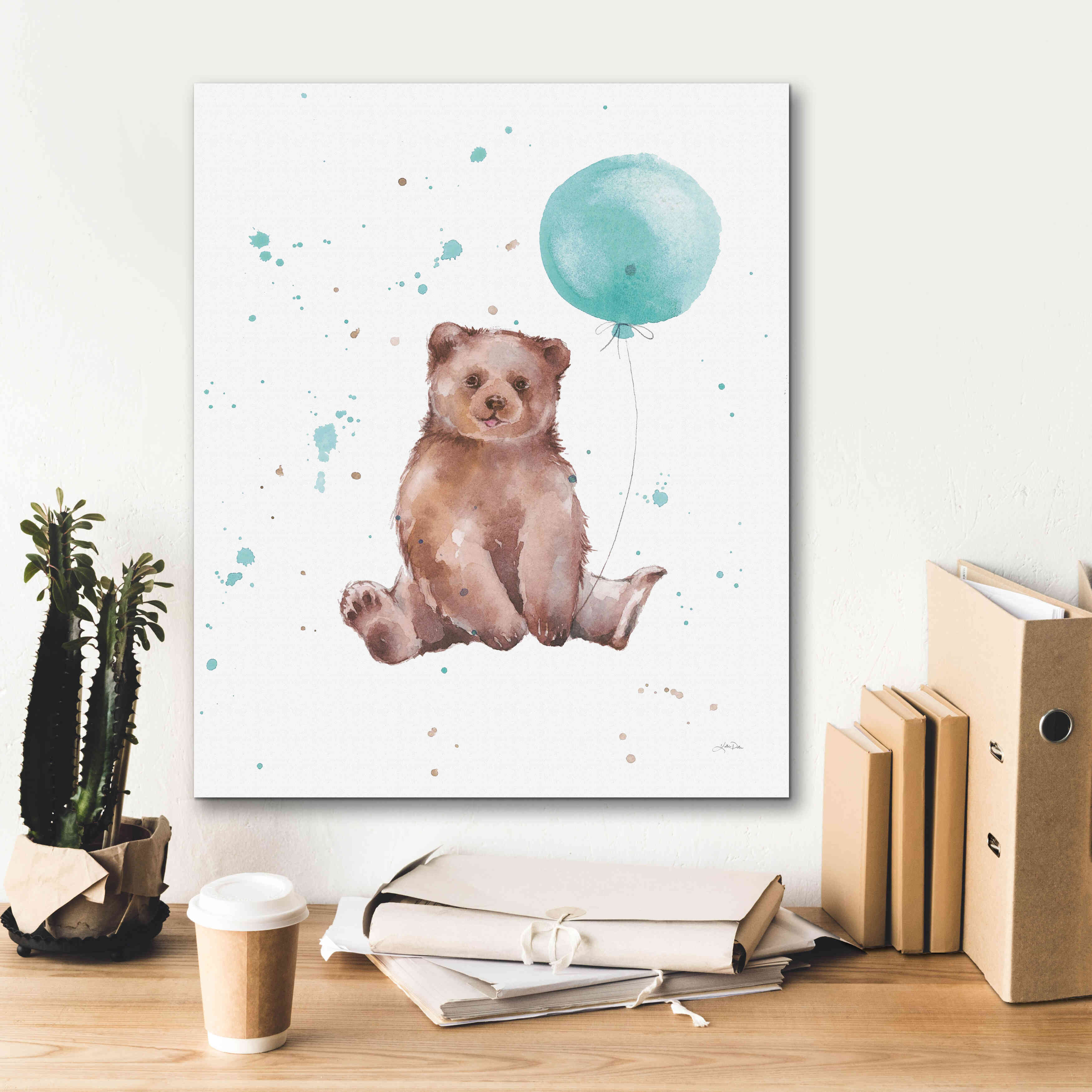'Festive Bear' by Katrina Pete, Giclee Canvas Wall Art,20x24