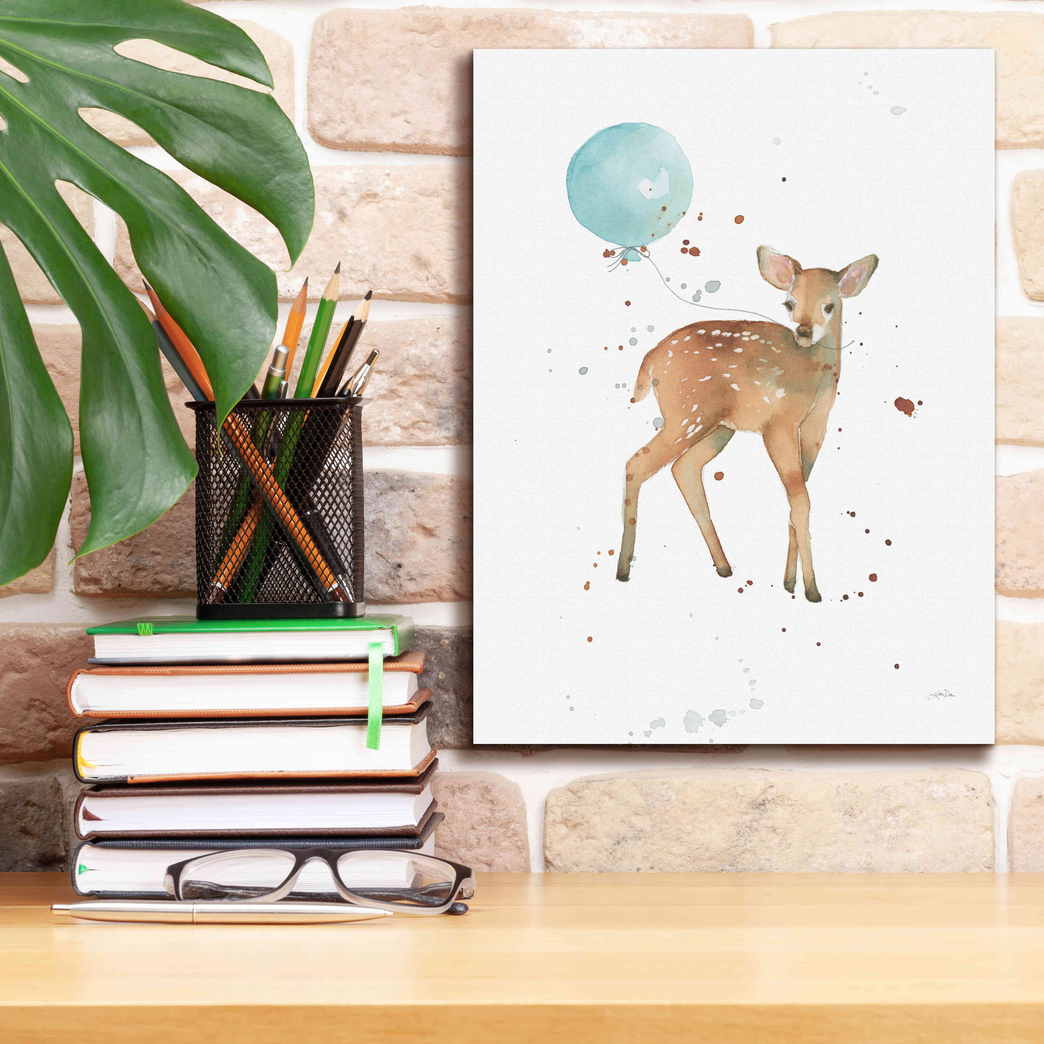 'Festive Fawn' by Katrina Pete, Giclee Canvas Wall Art,12x16