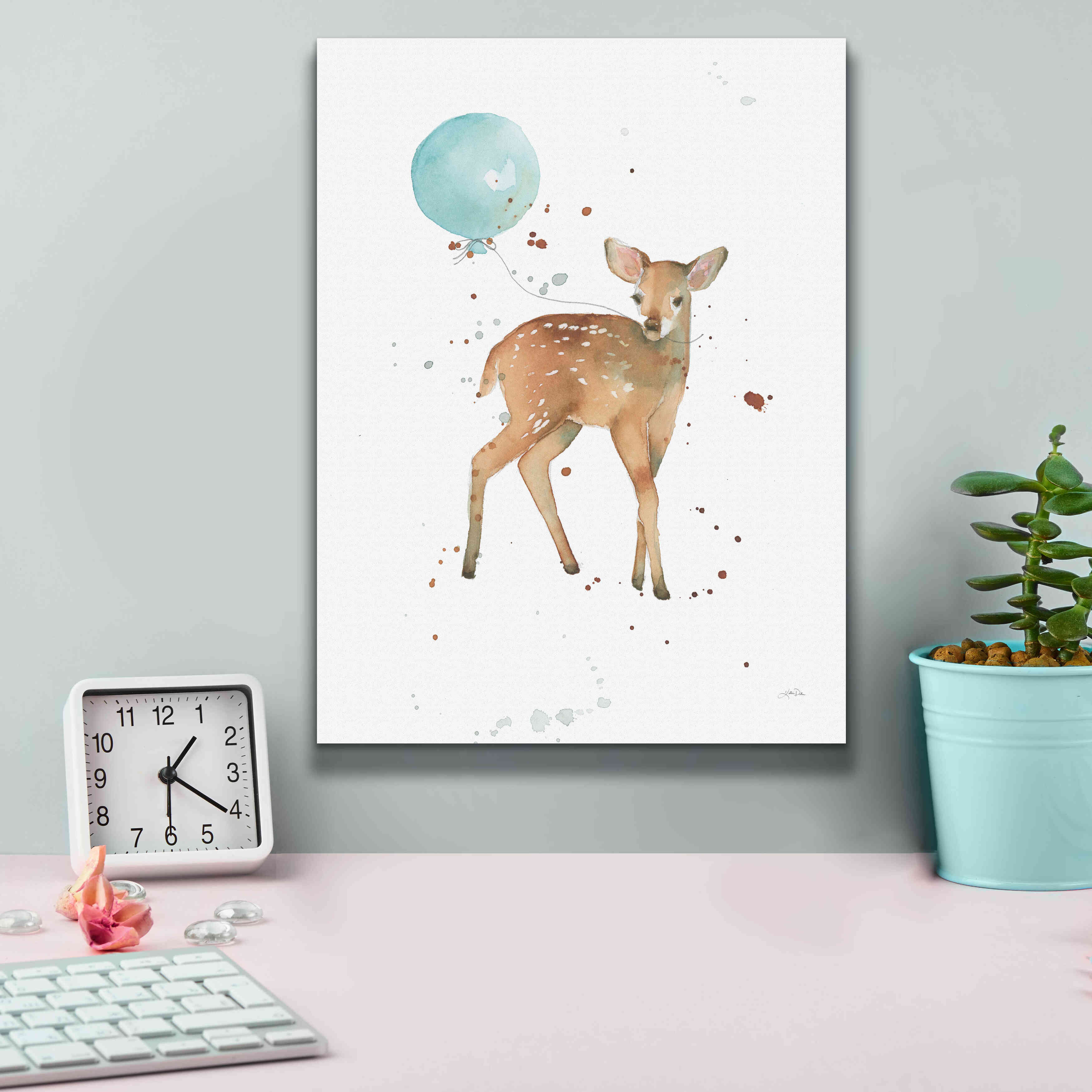 'Festive Fawn' by Katrina Pete, Giclee Canvas Wall Art,12x16