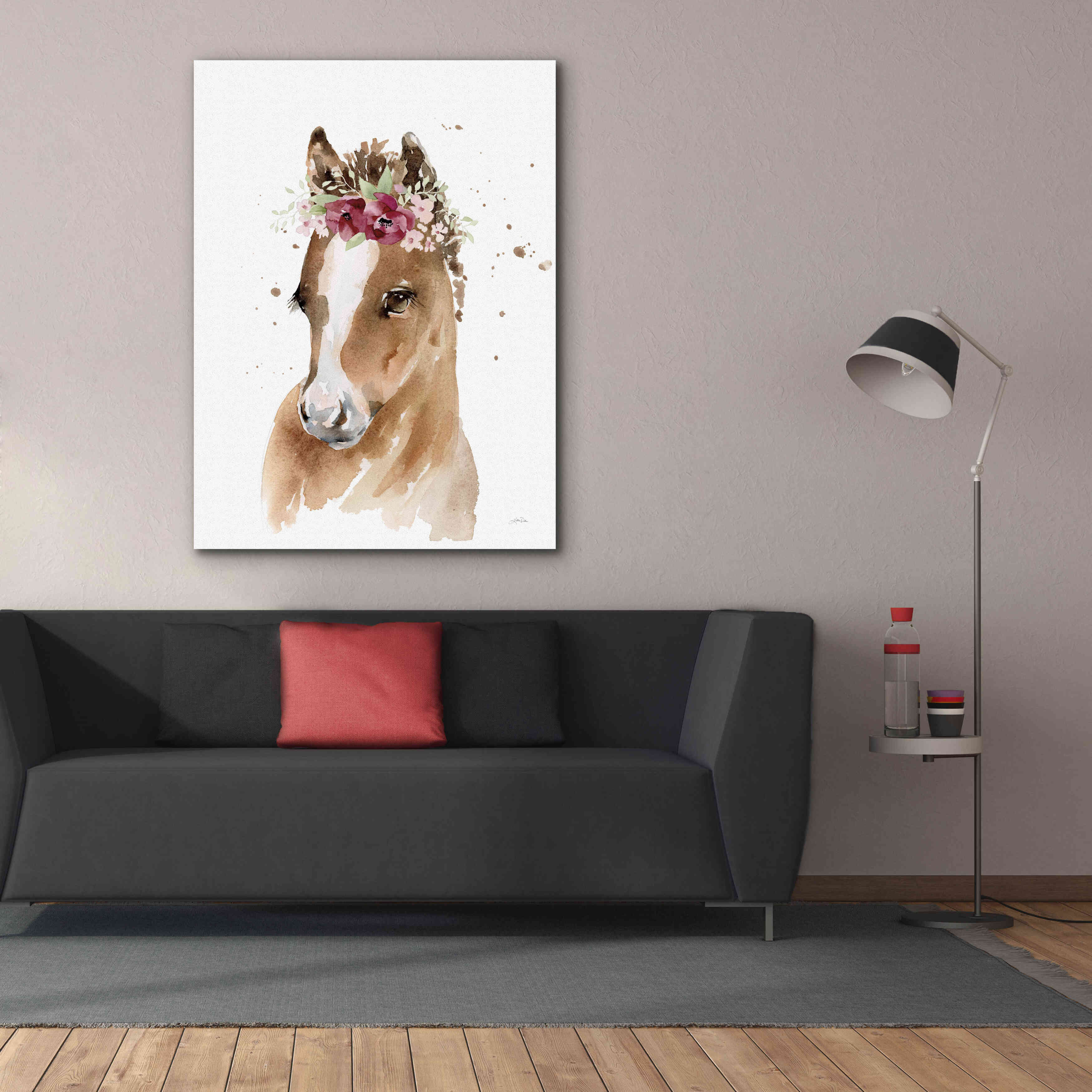 'Floral Pony' by Katrina Pete, Giclee Canvas Wall Art,40x54