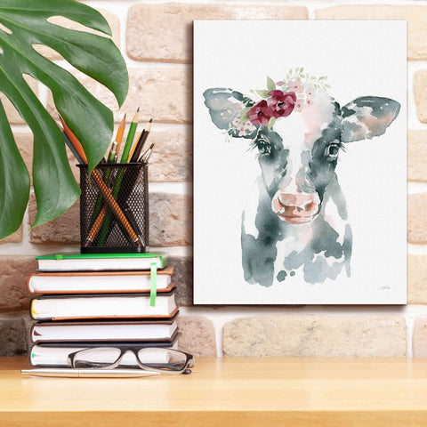 Image of 'Floral Cow' by Katrina Pete, Giclee Canvas Wall Art,12x16