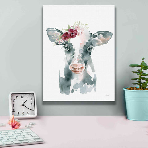 Image of 'Floral Cow' by Katrina Pete, Giclee Canvas Wall Art,12x16