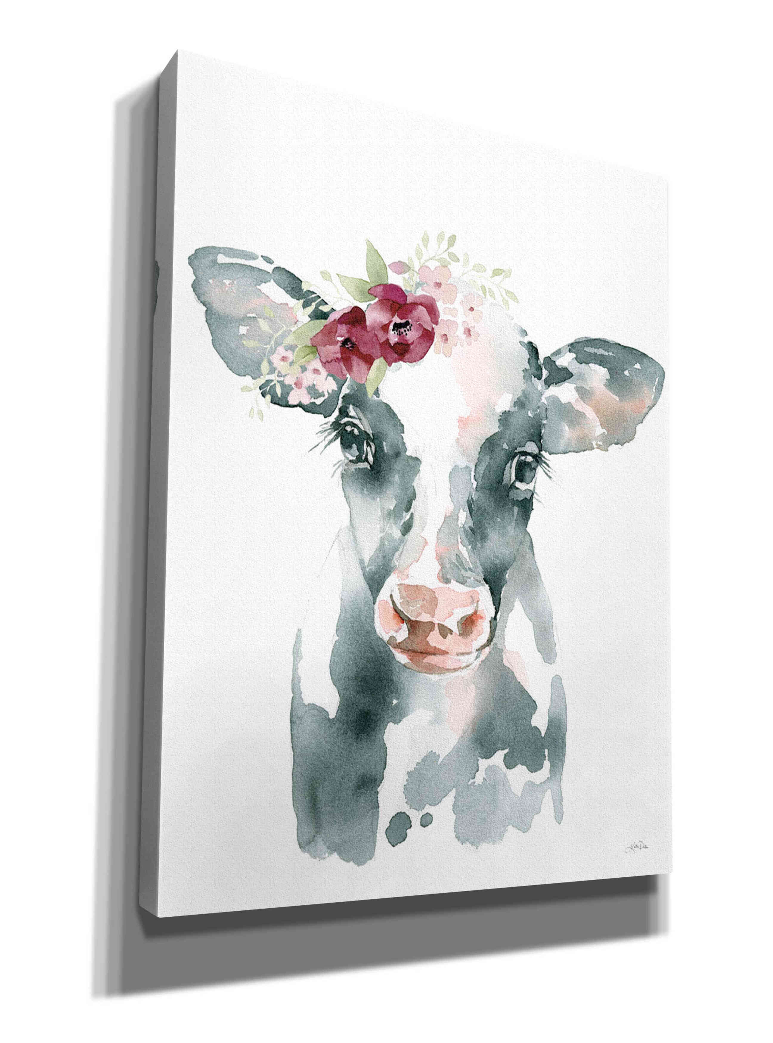 'Floral Cow' by Katrina Pete, Giclee Canvas Wall Art
