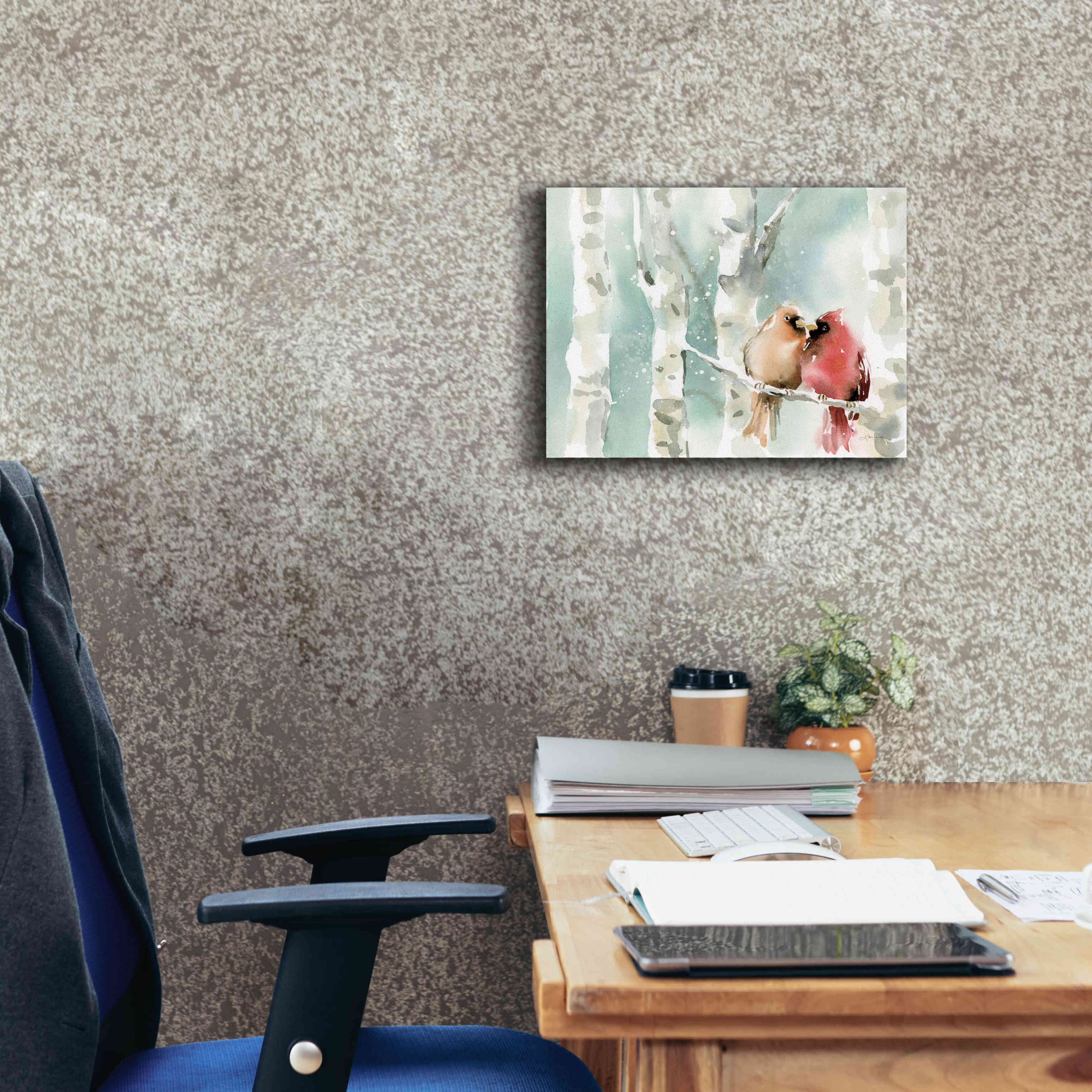 'Christmas Cardinals' by Katrina Pete, Giclee Canvas Wall Art,16x12