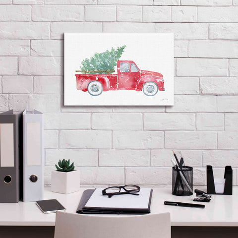 Image of 'Christmas Truck' by Katrina Pete, Giclee Canvas Wall Art,18x12