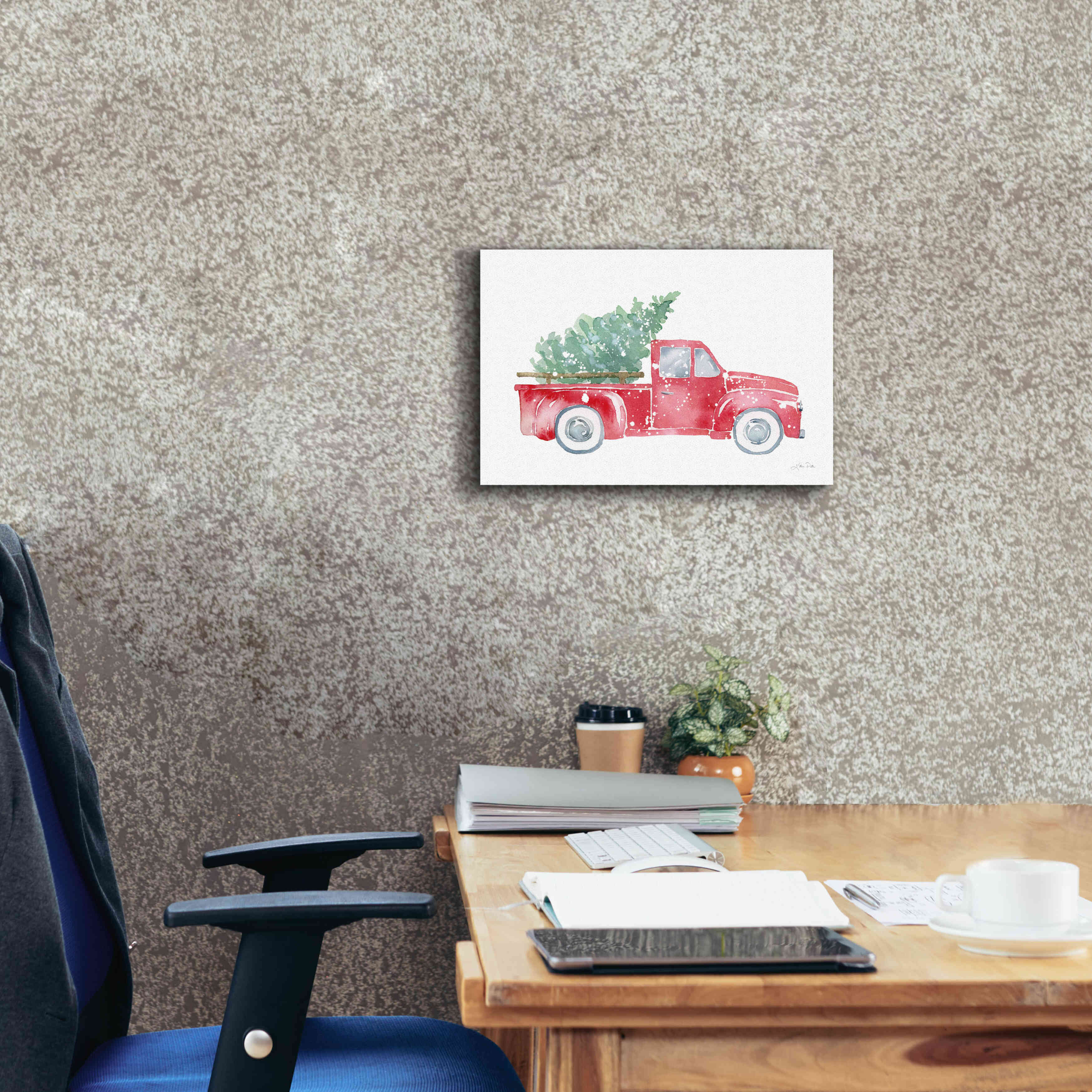 'Christmas Truck' by Katrina Pete, Giclee Canvas Wall Art,18x12