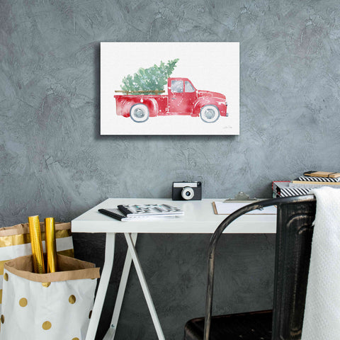 Image of 'Christmas Truck' by Katrina Pete, Giclee Canvas Wall Art,18x12