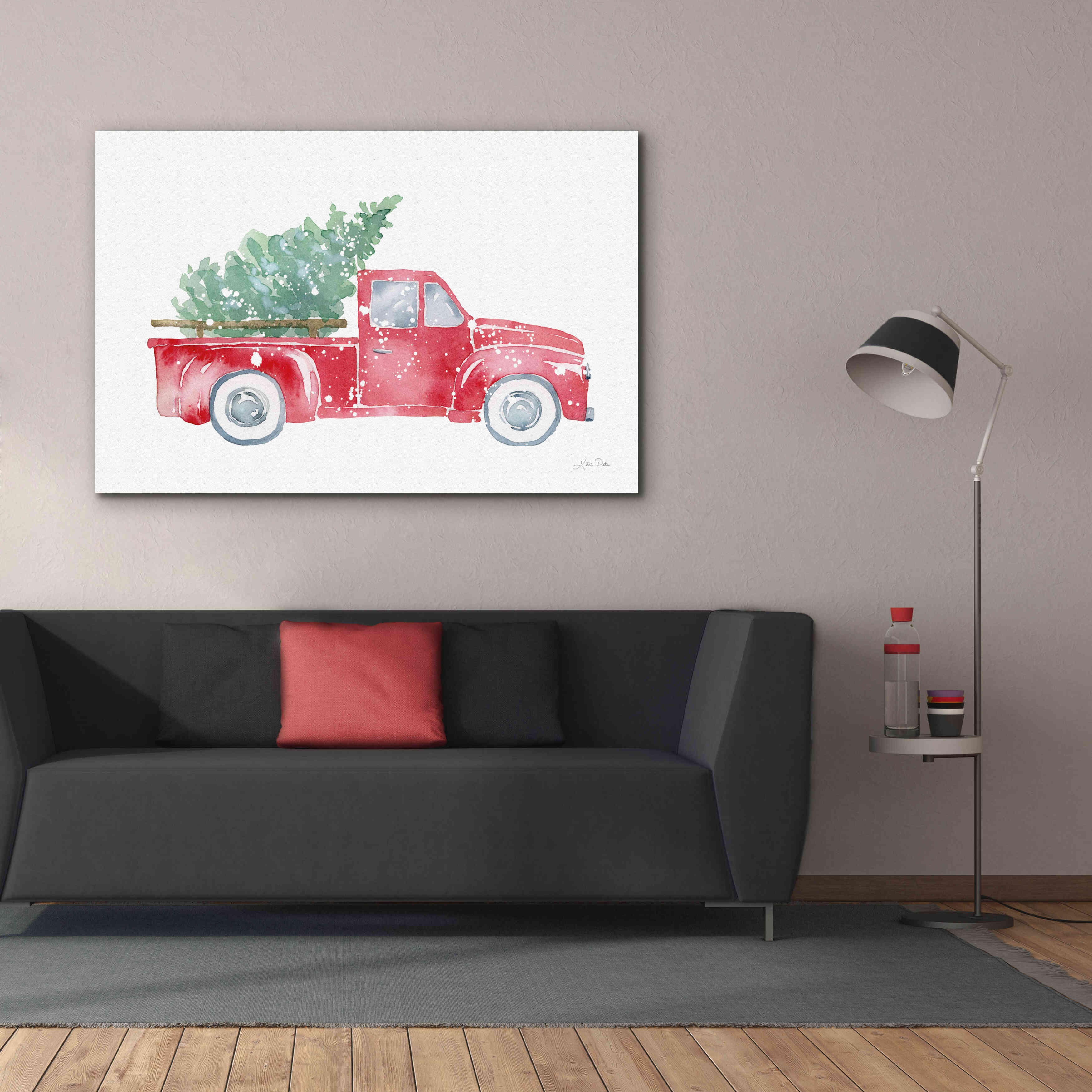 'Christmas Truck' by Katrina Pete, Giclee Canvas Wall Art,60x40