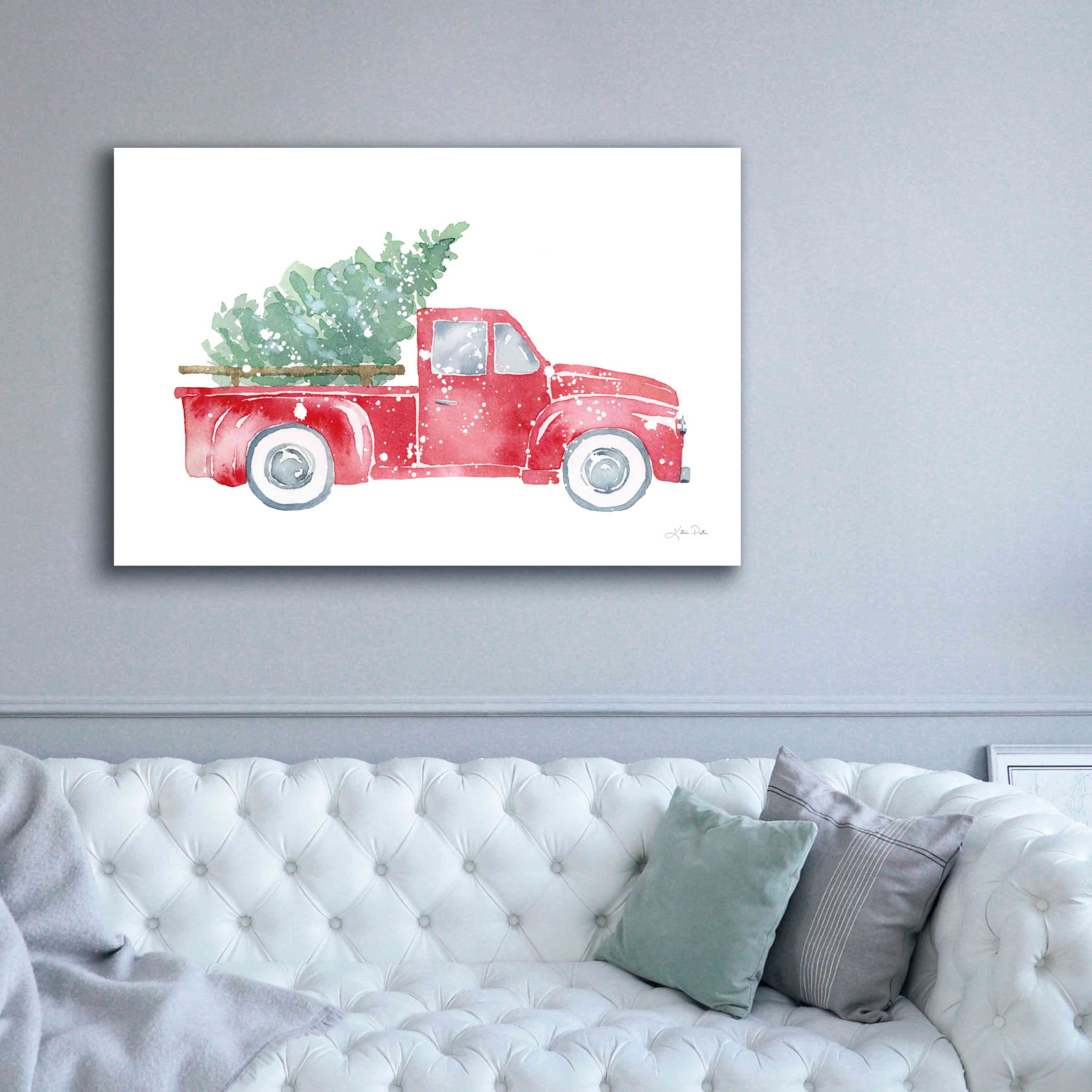 'Christmas Truck' by Katrina Pete, Giclee Canvas Wall Art,60x40