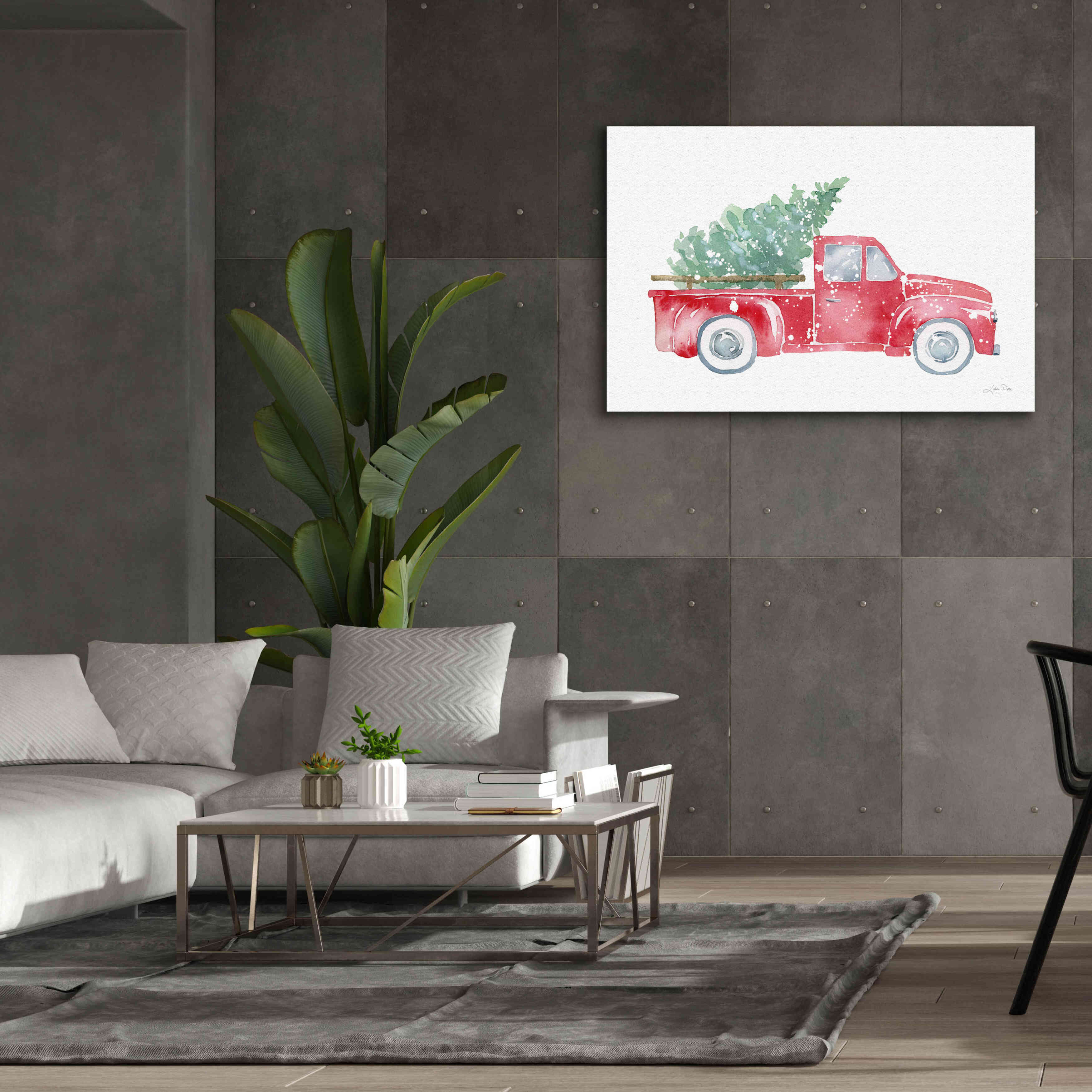 'Christmas Truck' by Katrina Pete, Giclee Canvas Wall Art,60x40