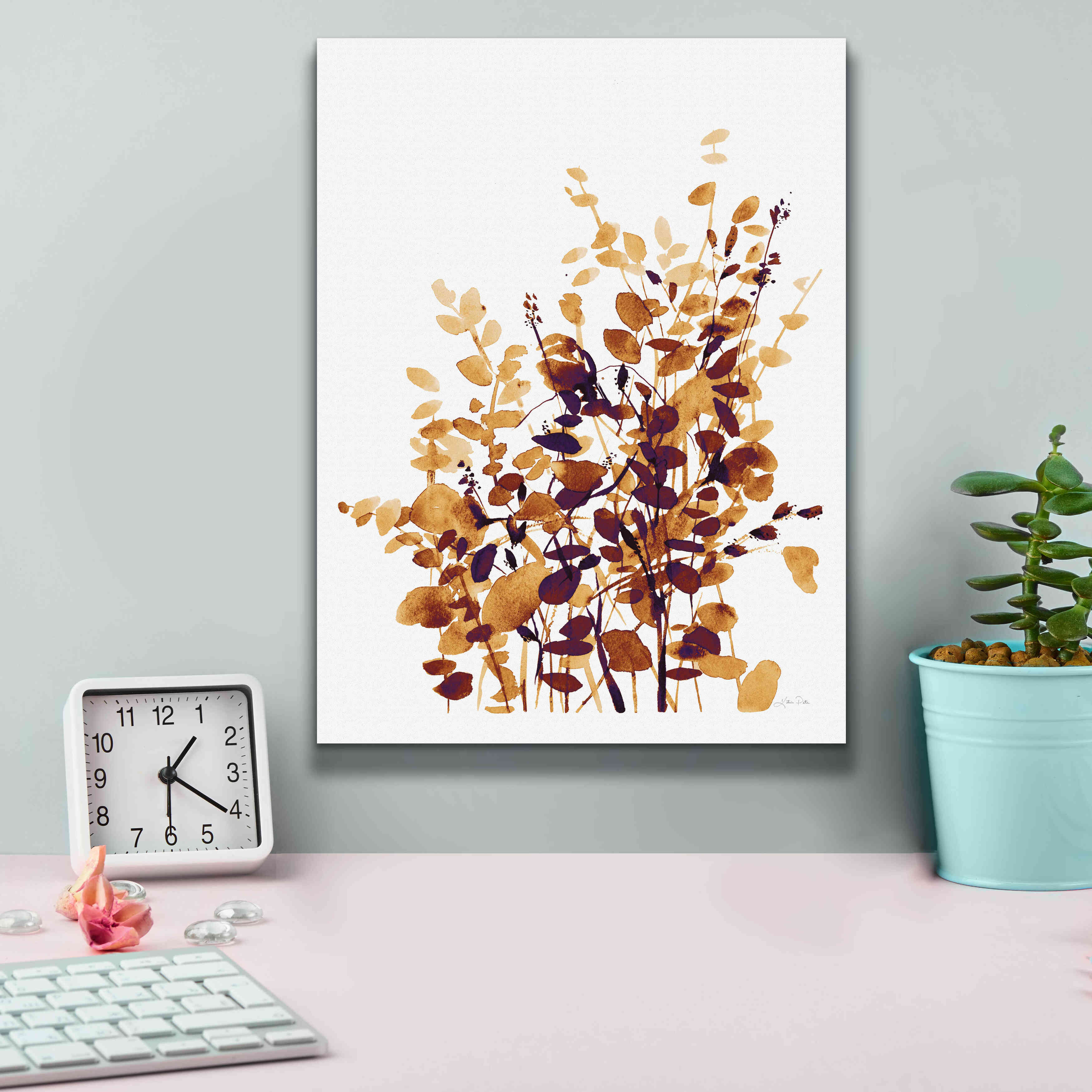 'Brown Botanicals' by Katrina Pete, Giclee Canvas Wall Art,12x16