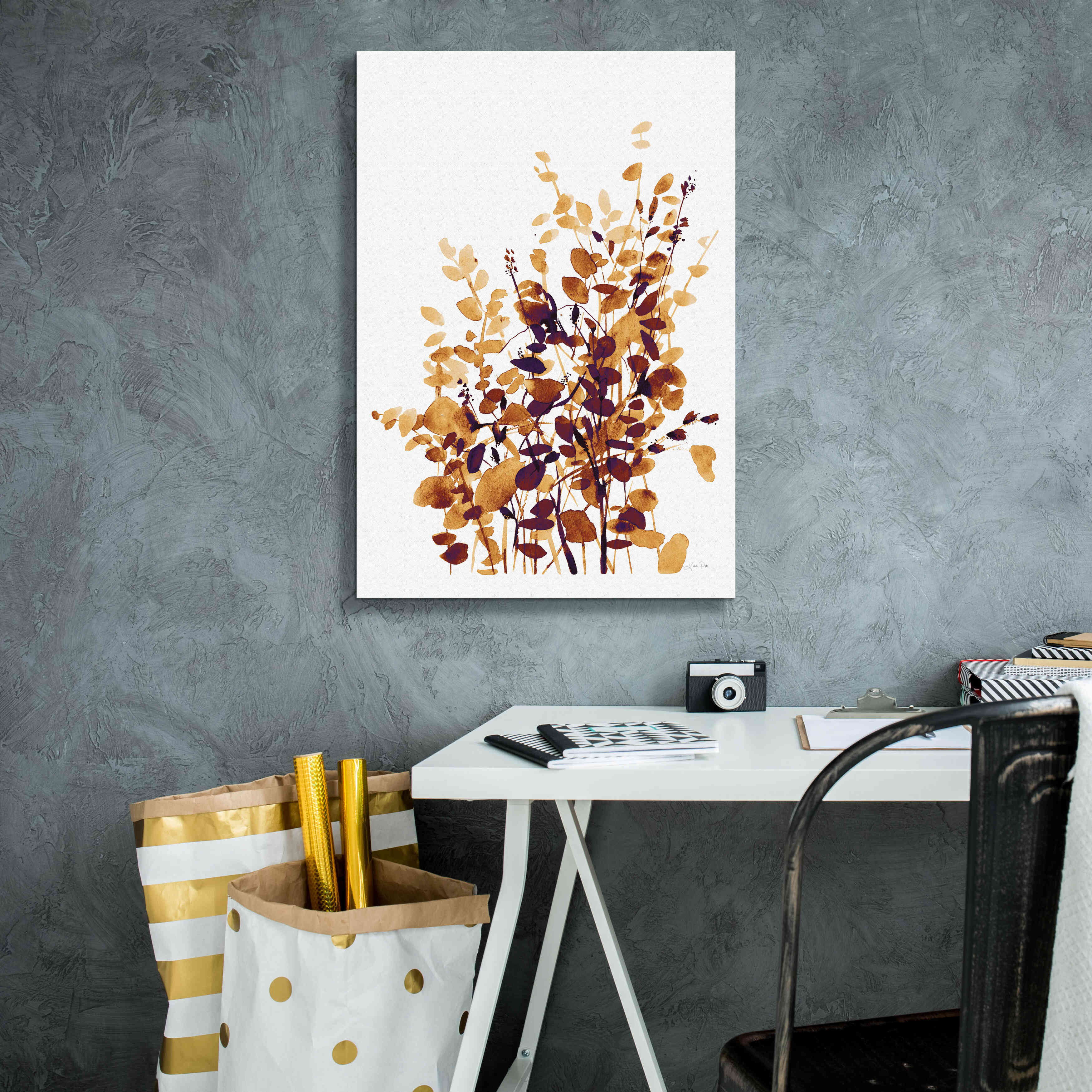 'Brown Botanicals' by Katrina Pete, Giclee Canvas Wall Art,18x26