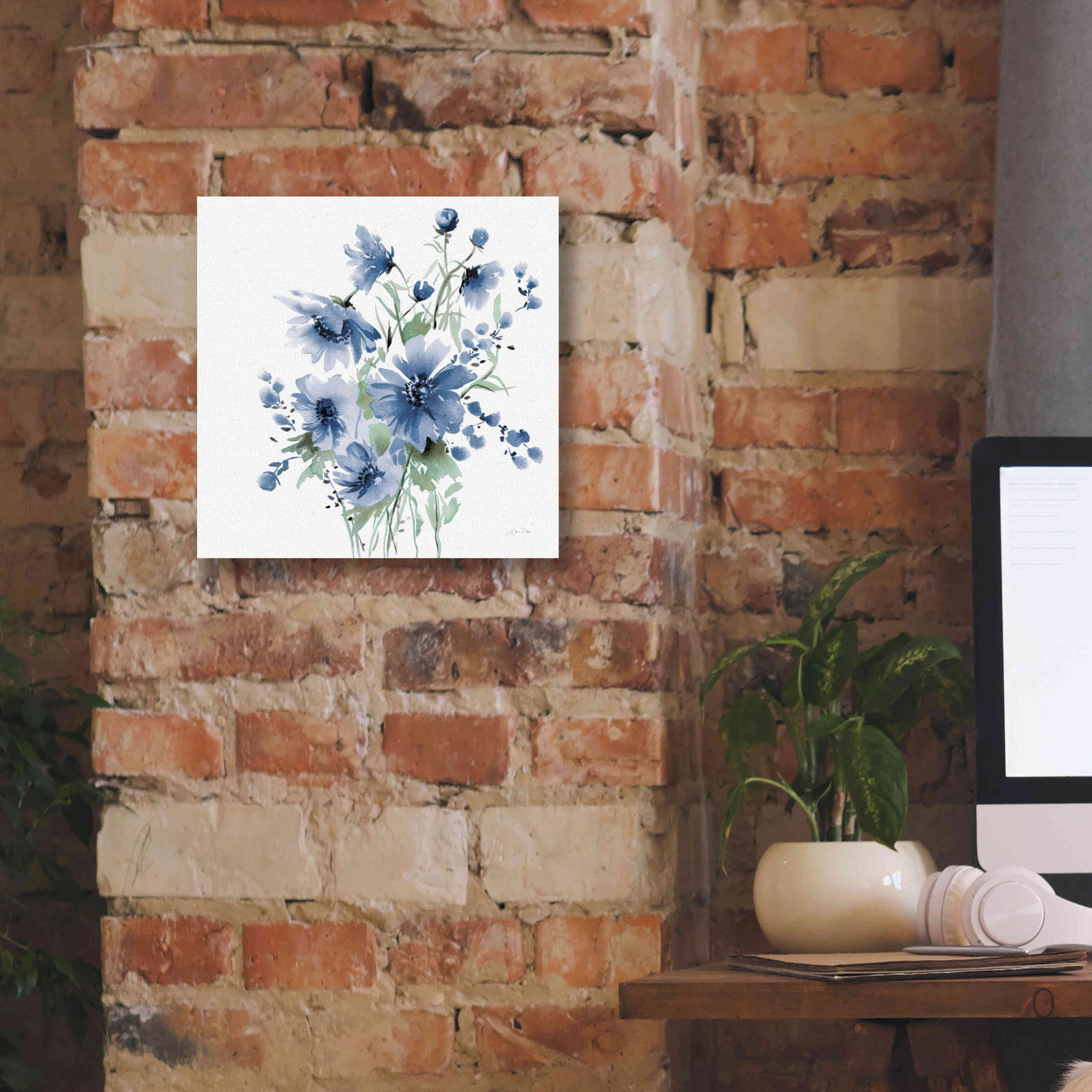 'Secret Garden Bouquet I Blue' by Katrina Pete, Giclee Canvas Wall Art,12x12