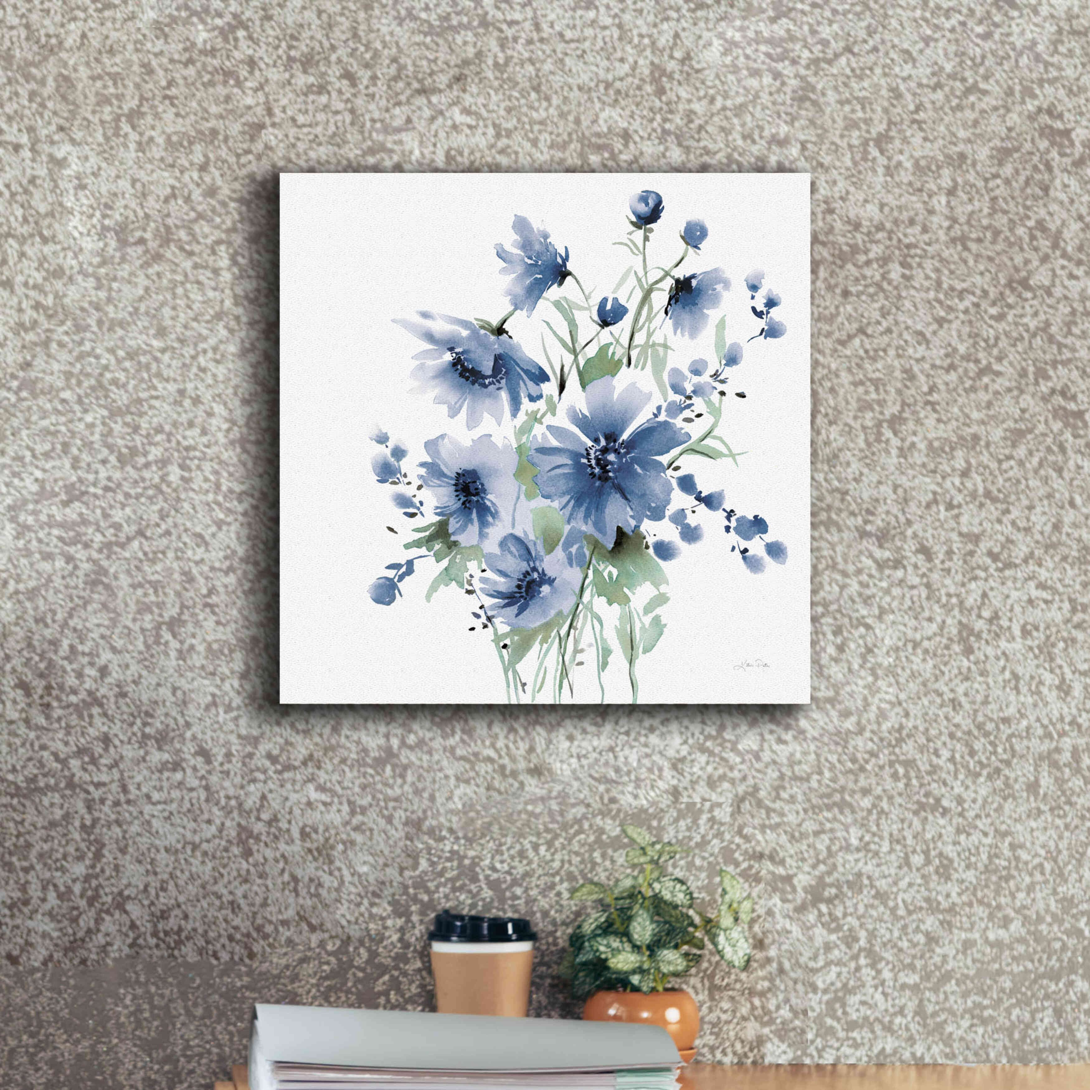 'Secret Garden Bouquet I Blue' by Katrina Pete, Giclee Canvas Wall Art,18x18