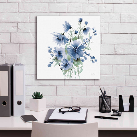 Image of 'Secret Garden Bouquet I Blue' by Katrina Pete, Giclee Canvas Wall Art,18x18
