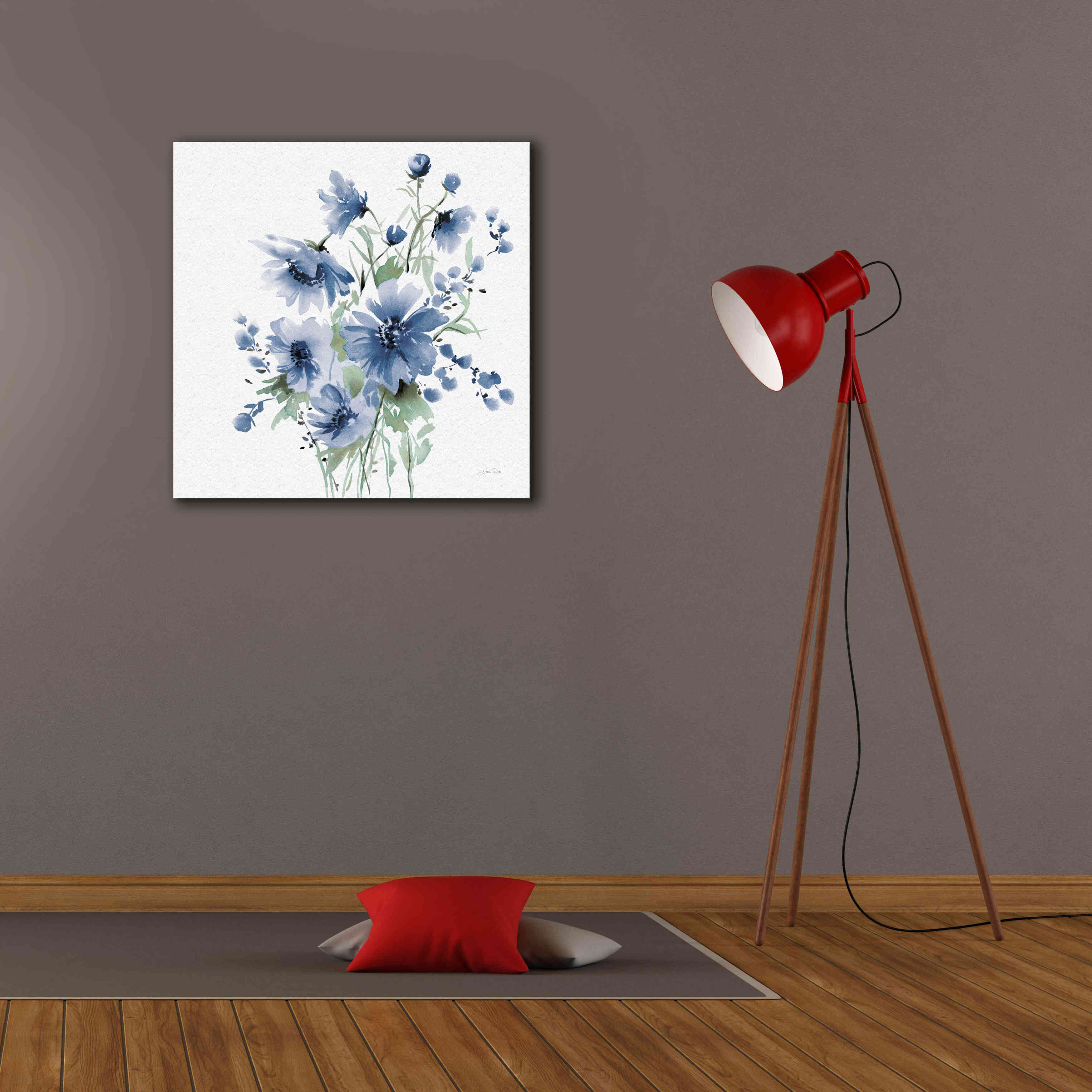 'Secret Garden Bouquet I Blue' by Katrina Pete, Giclee Canvas Wall Art,26x26