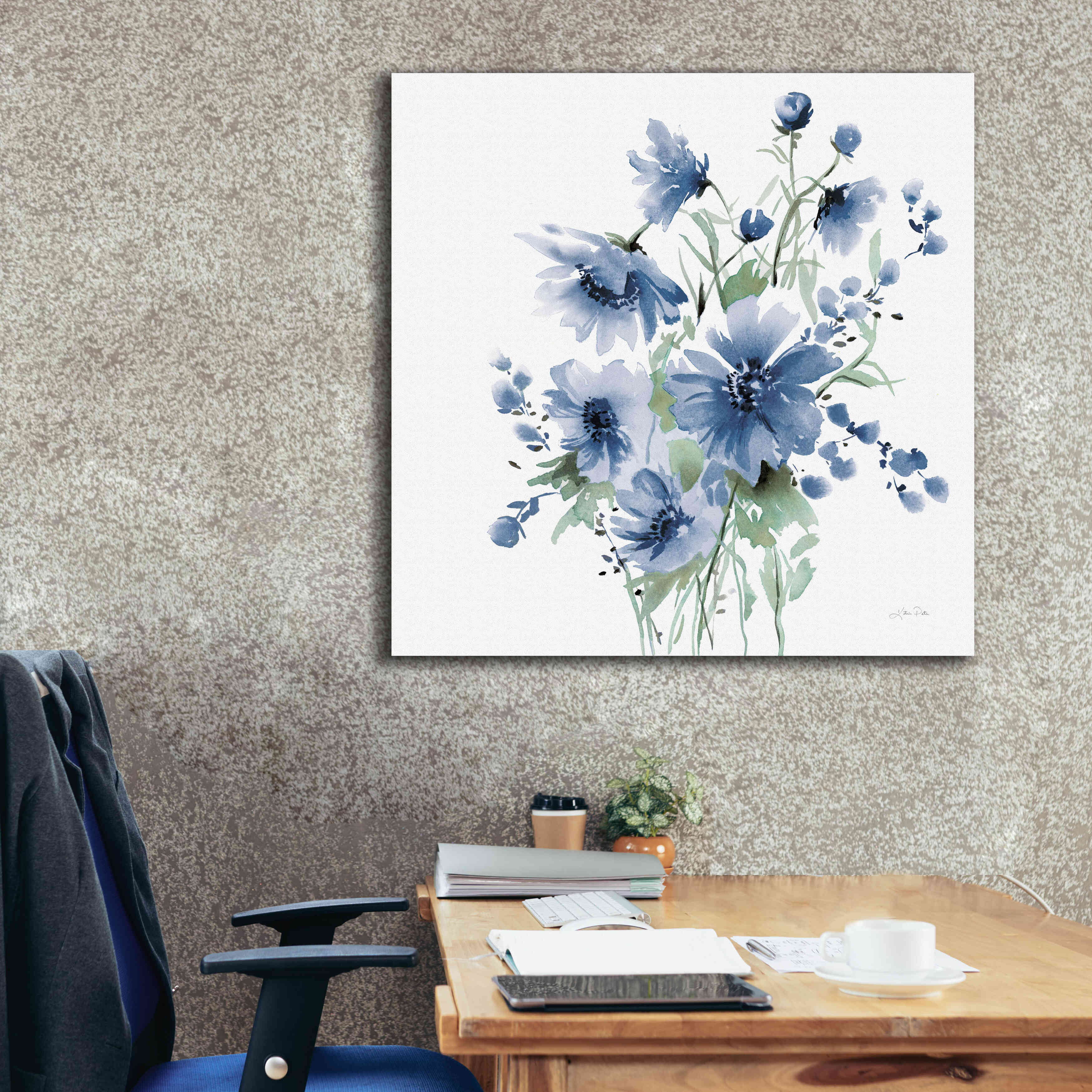 'Secret Garden Bouquet I Blue' by Katrina Pete, Giclee Canvas Wall Art,37x37
