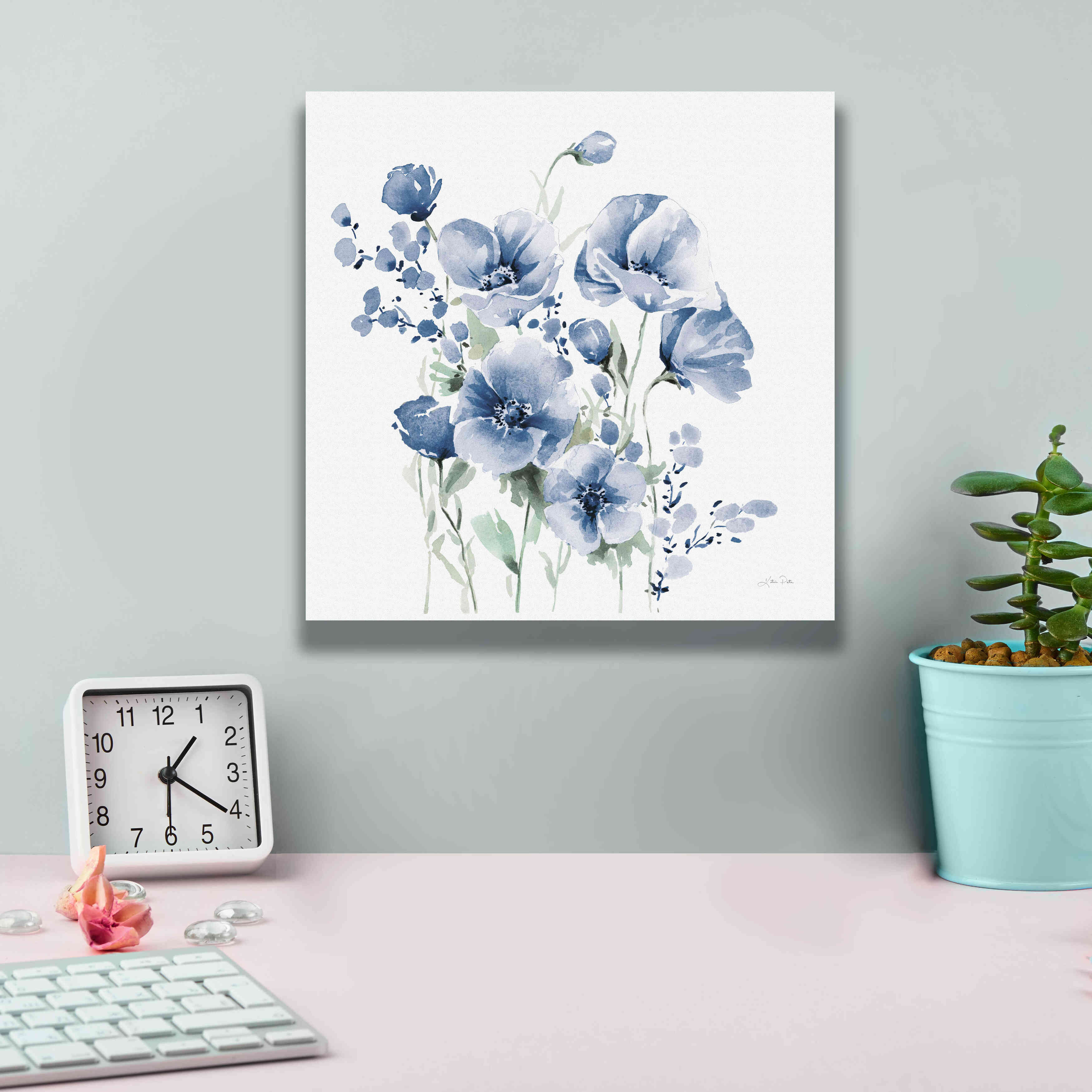'Secret Garden Bouquet II Blue' by Katrina Pete, Giclee Canvas Wall Art,12x12