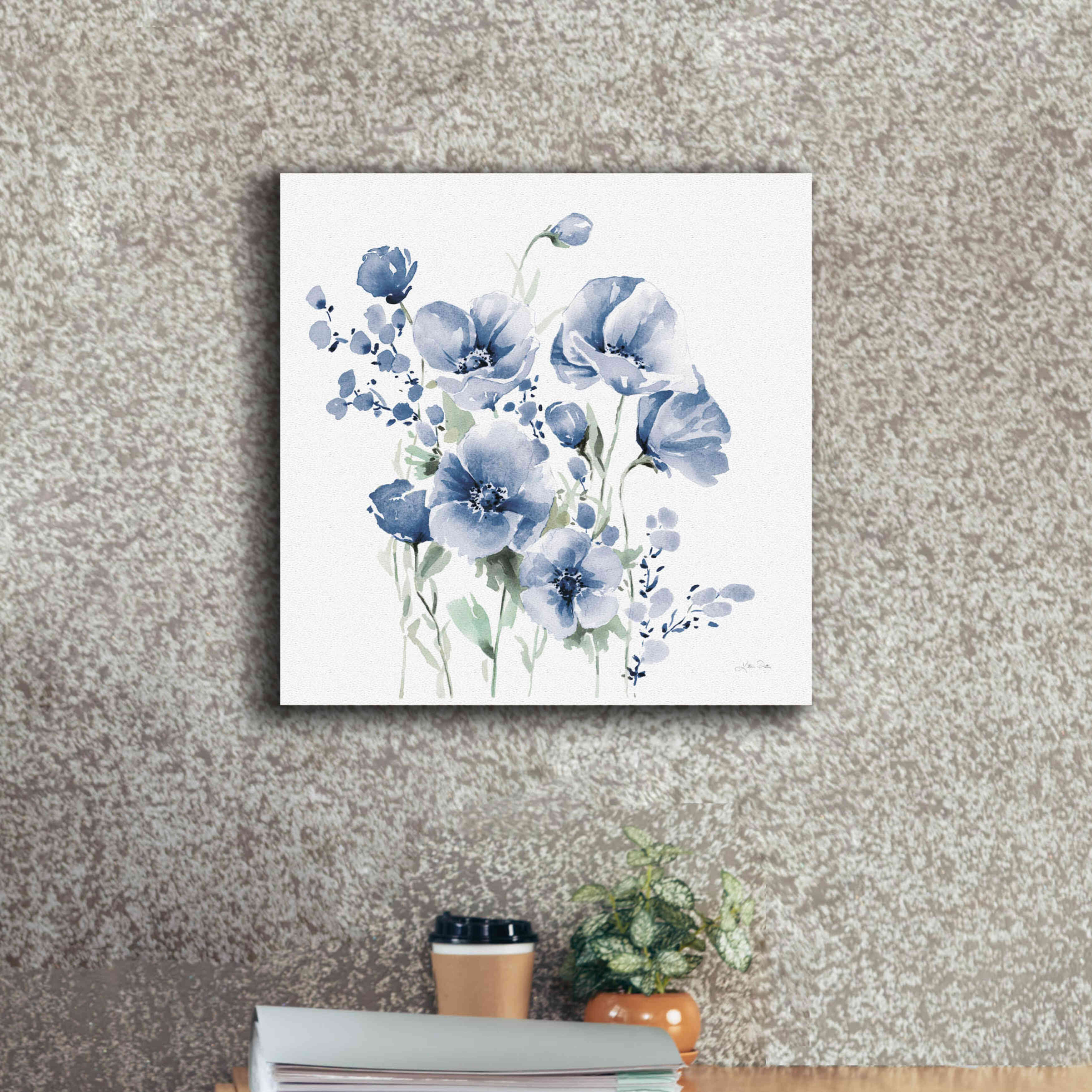 'Secret Garden Bouquet II Blue' by Katrina Pete, Giclee Canvas Wall Art,18x18