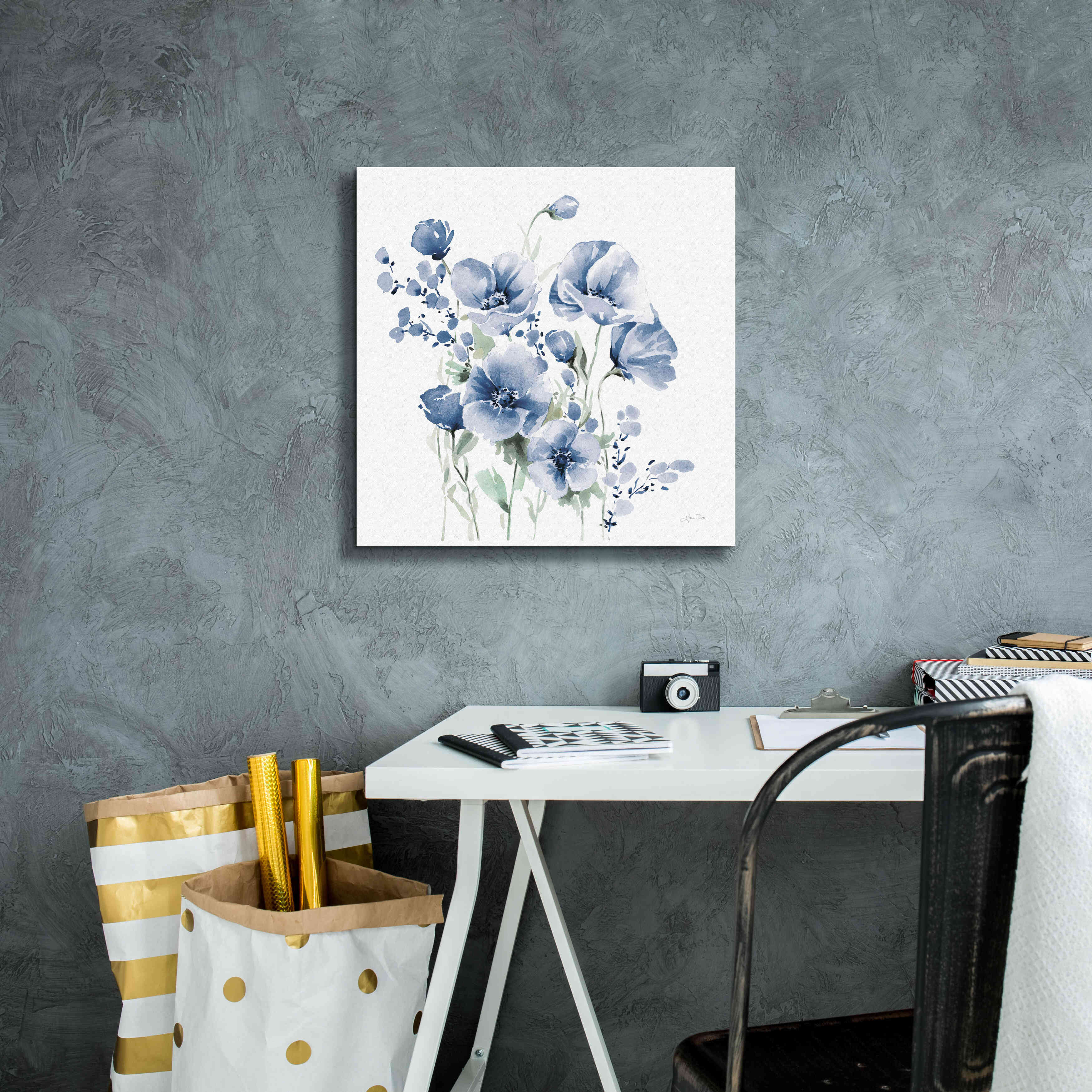 'Secret Garden Bouquet II Blue' by Katrina Pete, Giclee Canvas Wall Art,18x18