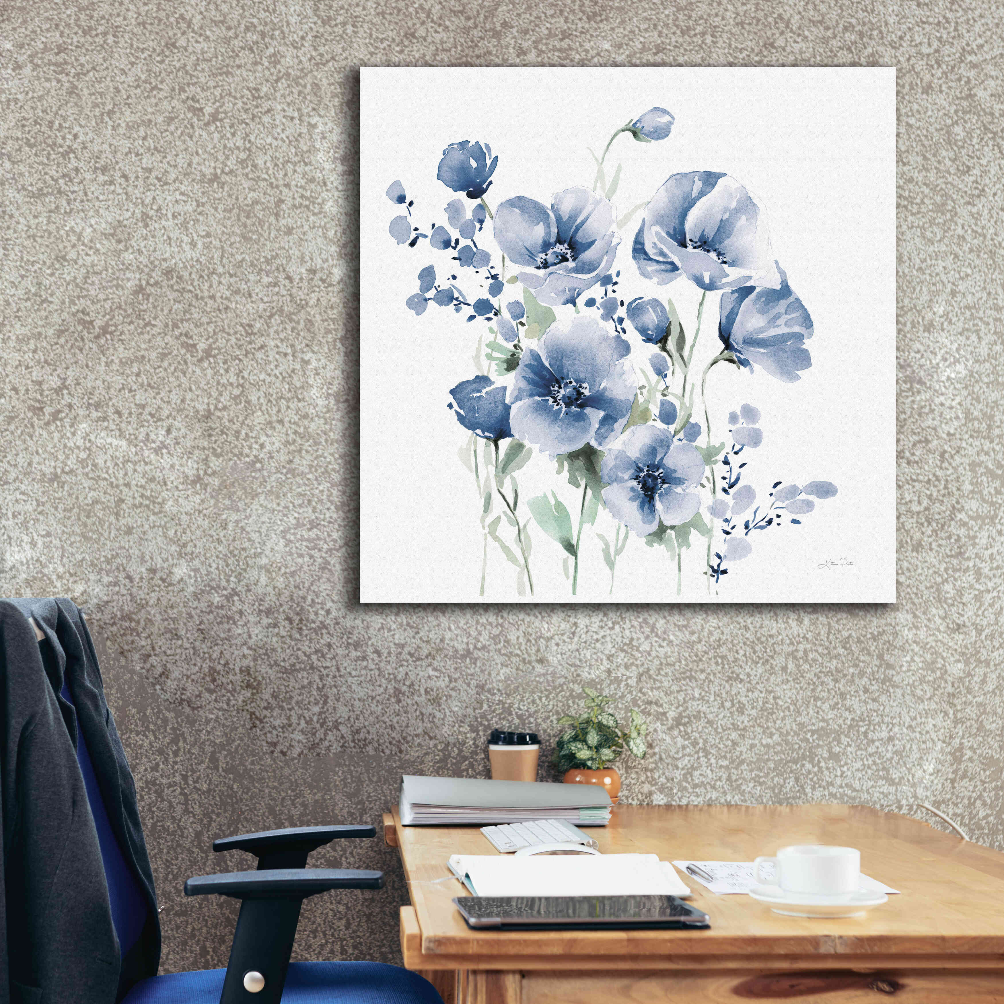'Secret Garden Bouquet II Blue' by Katrina Pete, Giclee Canvas Wall Art,37x37