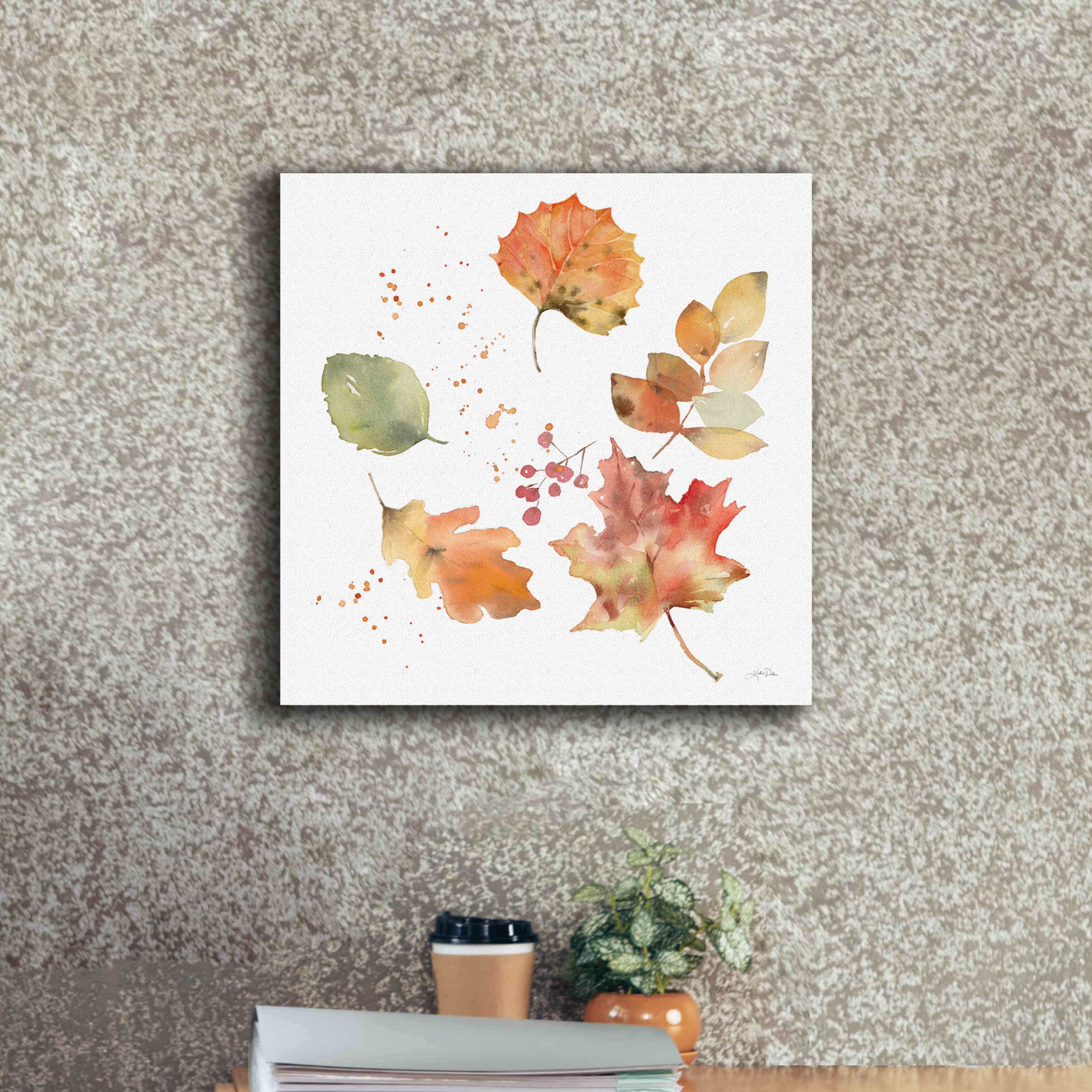 'Falling Leaves I' by Katrina Pete, Giclee Canvas Wall Art,18x18