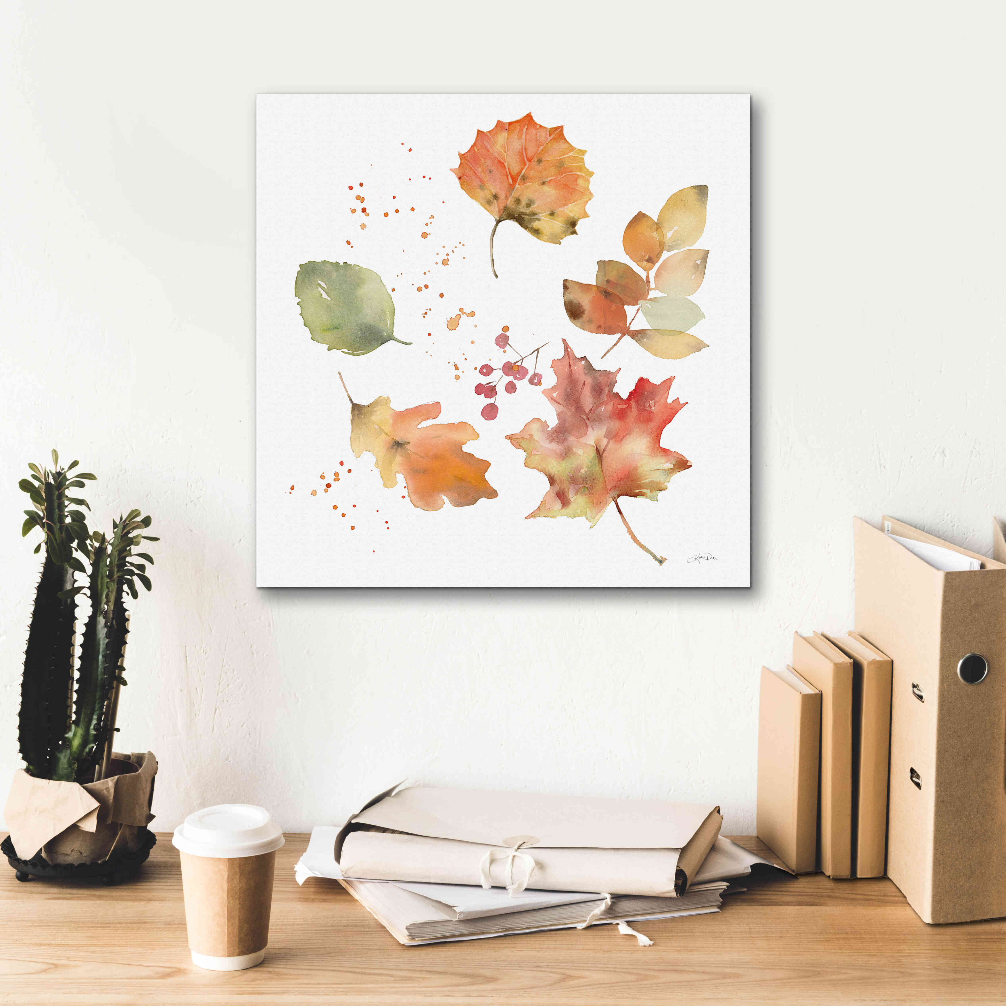 'Falling Leaves I' by Katrina Pete, Giclee Canvas Wall Art,18x18