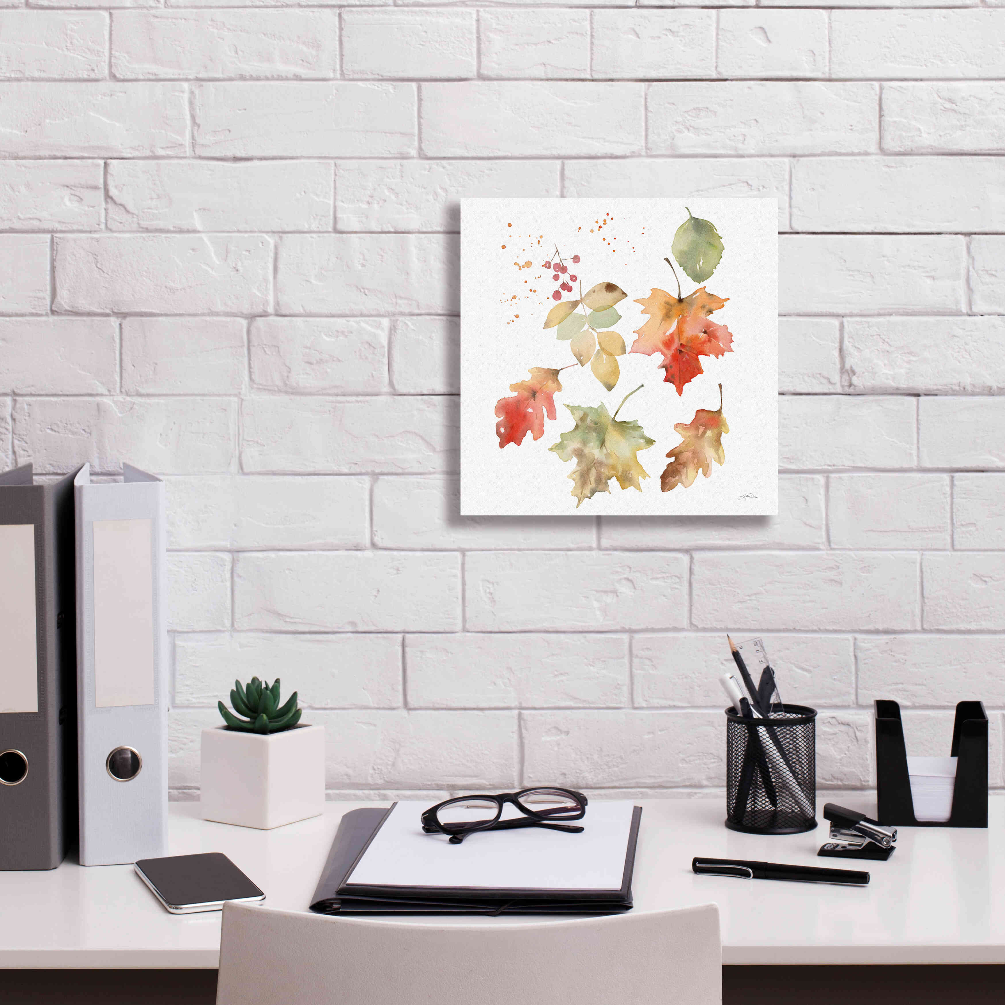 'Falling Leaves II' by Katrina Pete, Giclee Canvas Wall Art,12x12