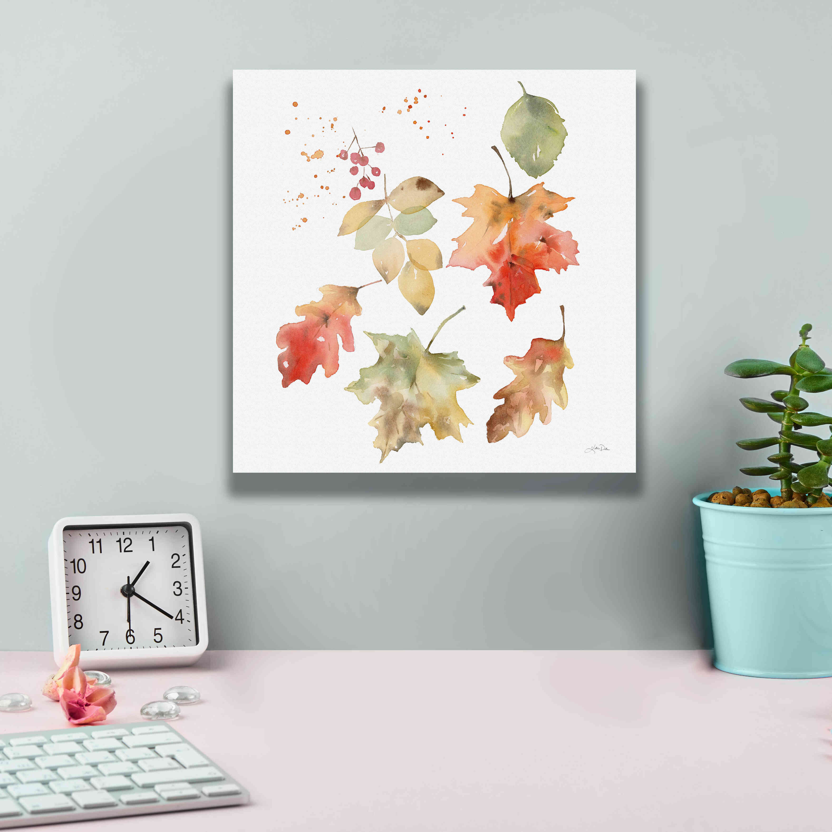 'Falling Leaves II' by Katrina Pete, Giclee Canvas Wall Art,12x12