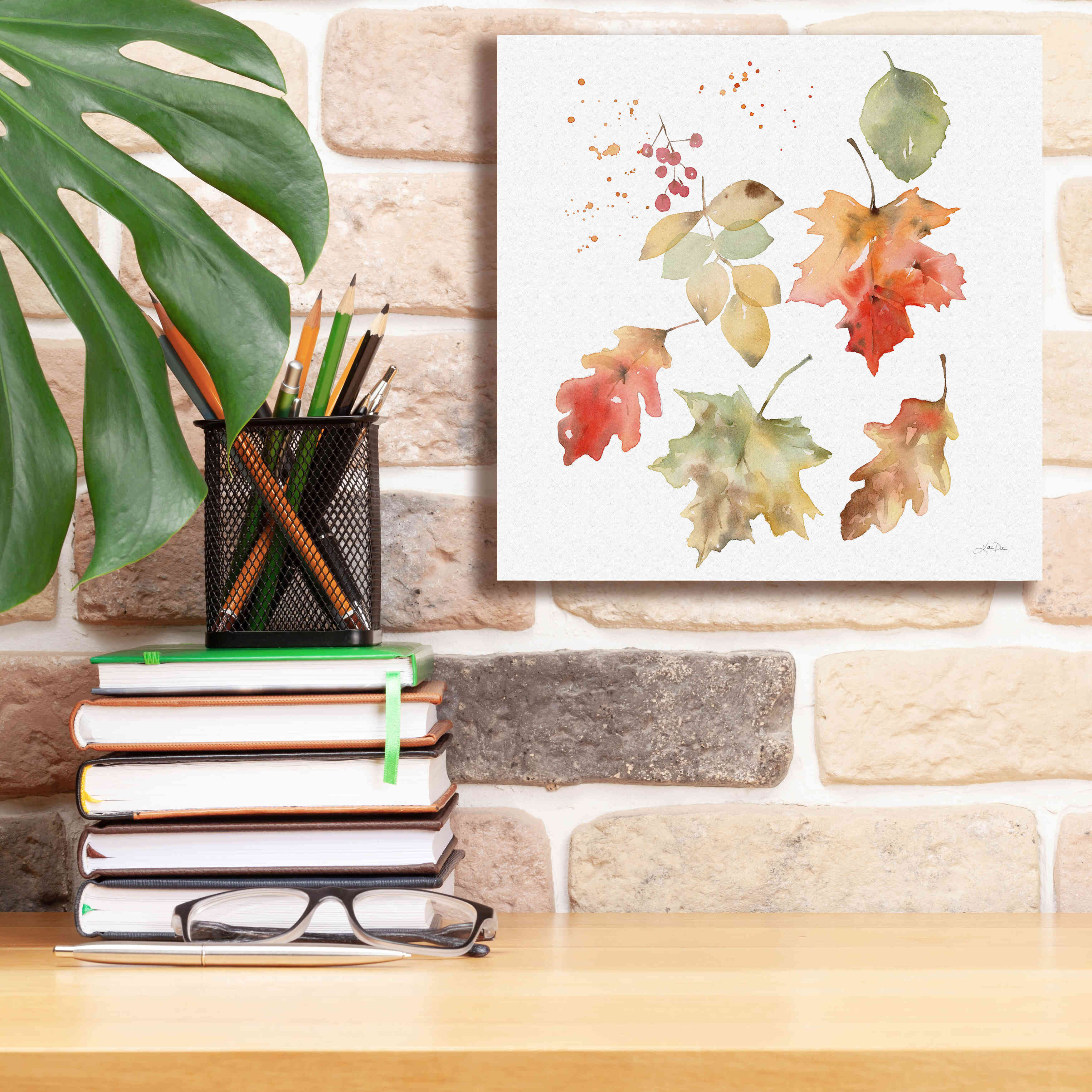 'Falling Leaves II' by Katrina Pete, Giclee Canvas Wall Art,12x12