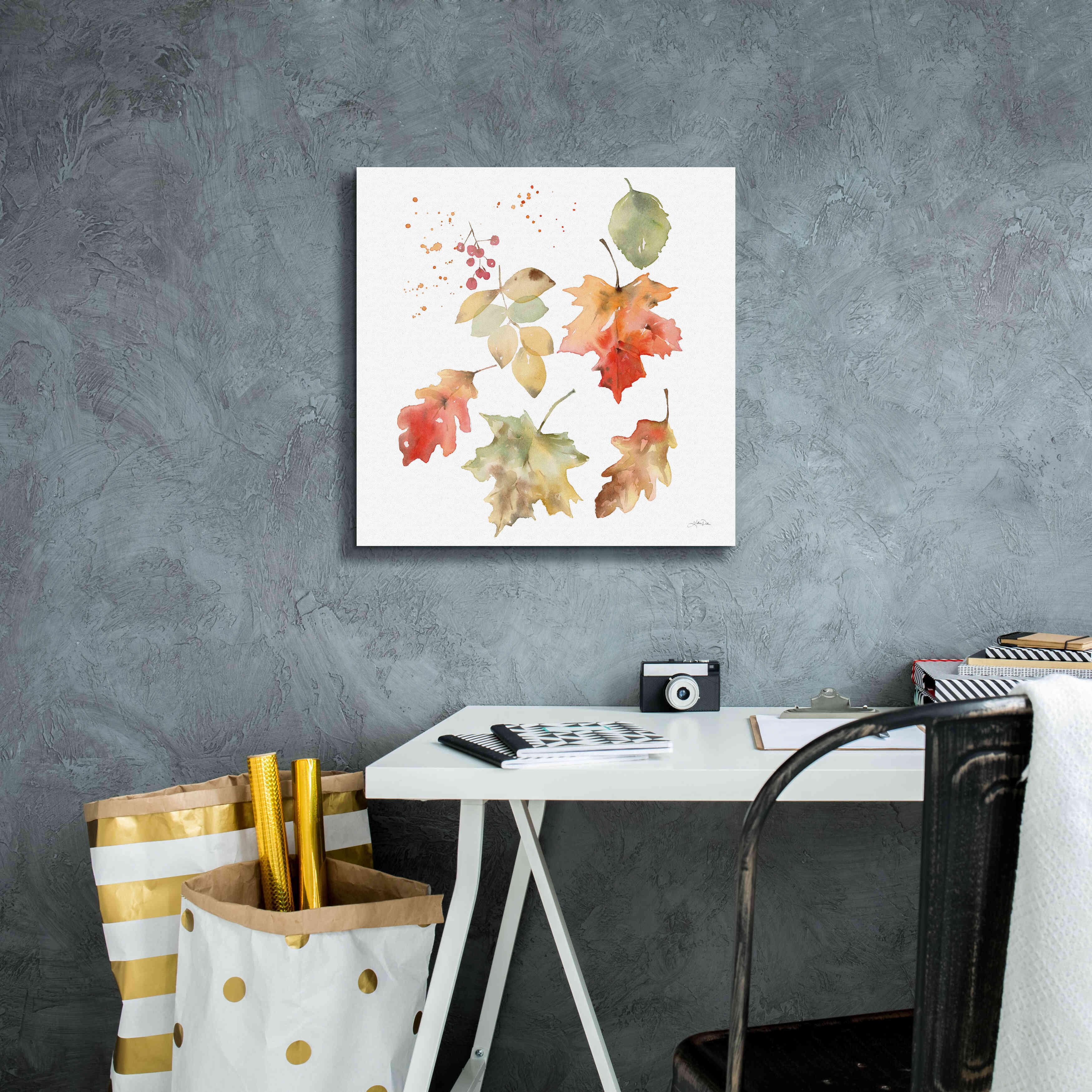 'Falling Leaves II' by Katrina Pete, Giclee Canvas Wall Art,18x18