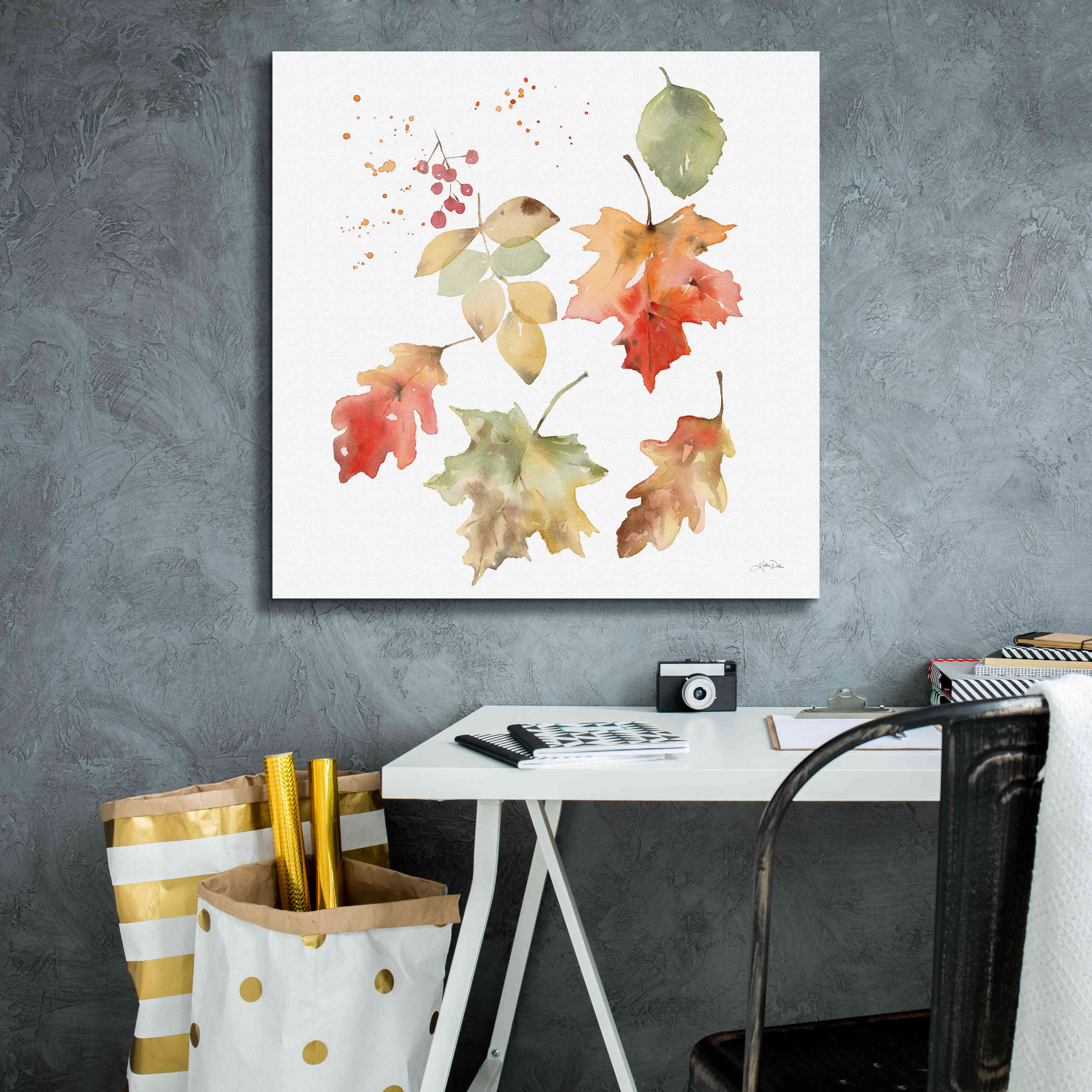 'Falling Leaves II' by Katrina Pete, Giclee Canvas Wall Art,26x26