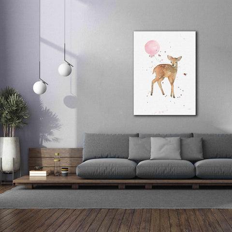 Image of 'Festive Fawn Pink Balloon' by Katrina Pete, Giclee Canvas Wall Art,40x54