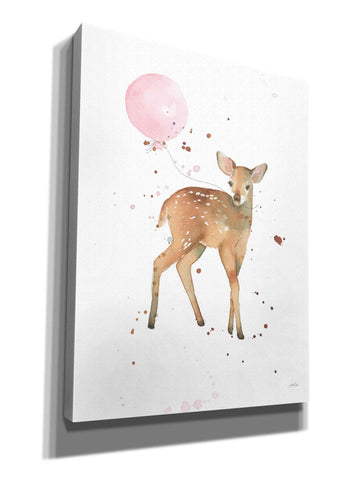 Image of 'Festive Fawn Pink Balloon' by Katrina Pete, Giclee Canvas Wall Art