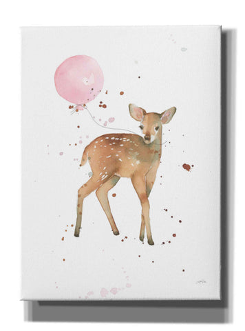 Image of 'Festive Fawn Pink Balloon' by Katrina Pete, Giclee Canvas Wall Art