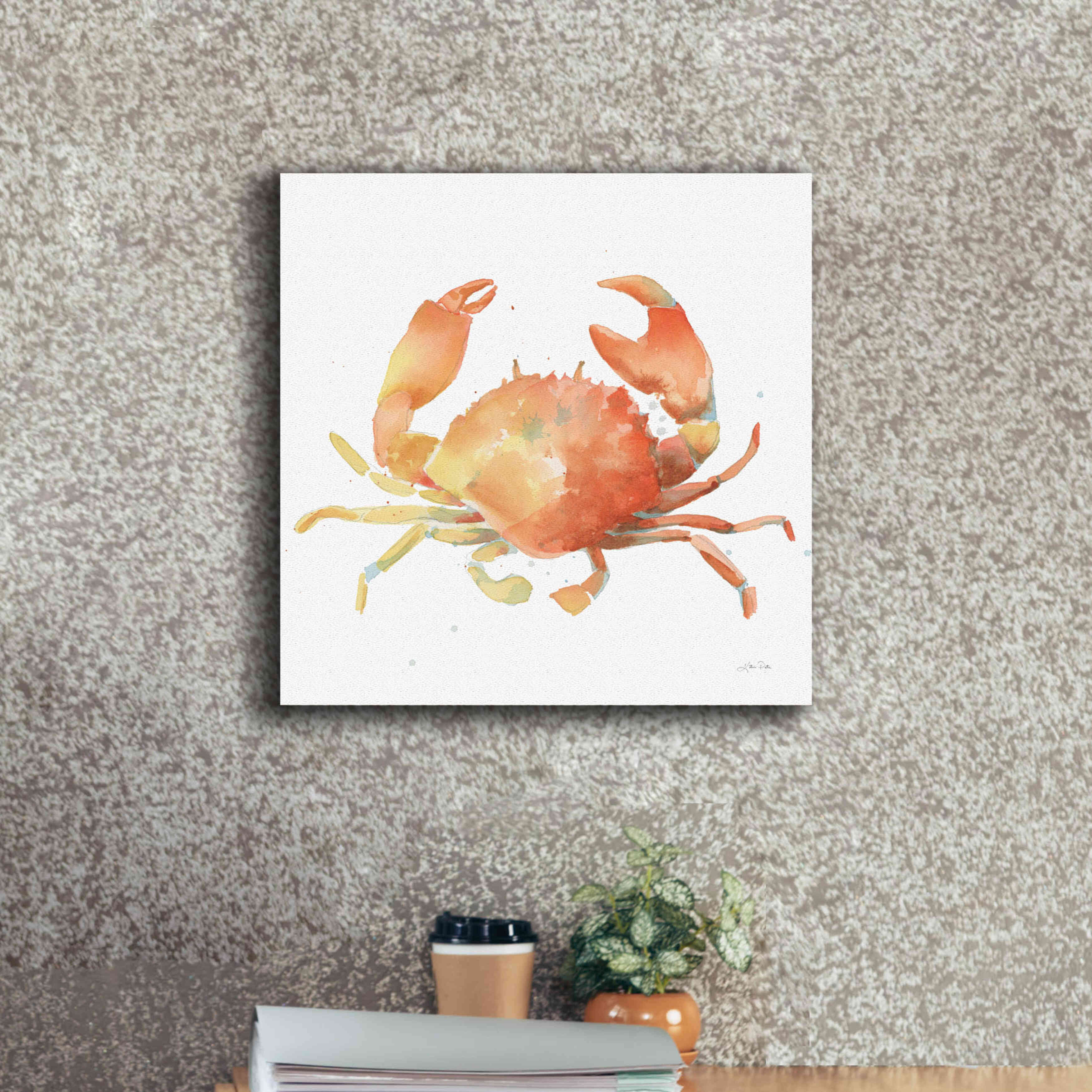 'Summertime Crab' by Katrina Pete, Giclee Canvas Wall Art,18x18