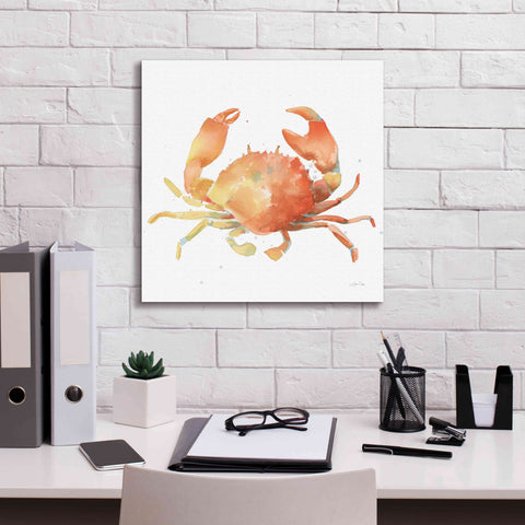 Image of 'Summertime Crab' by Katrina Pete, Giclee Canvas Wall Art,18x18