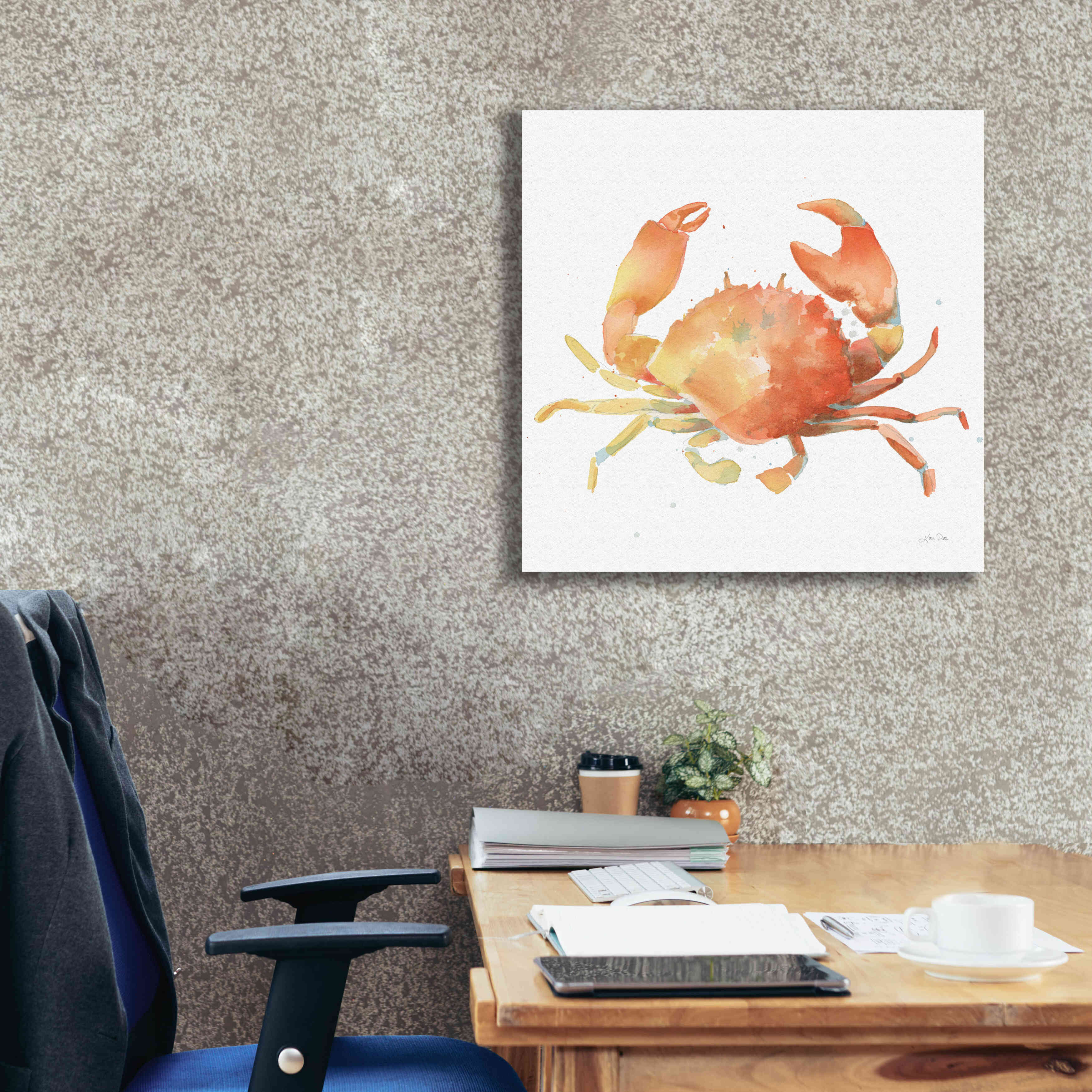 'Summertime Crab' by Katrina Pete, Giclee Canvas Wall Art,26x26