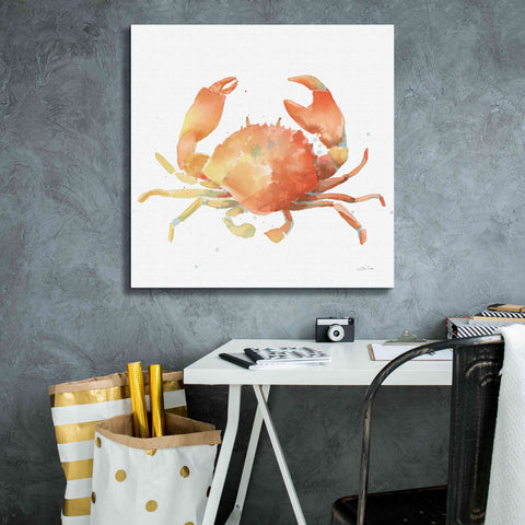 Image of 'Summertime Crab' by Katrina Pete, Giclee Canvas Wall Art,26x26