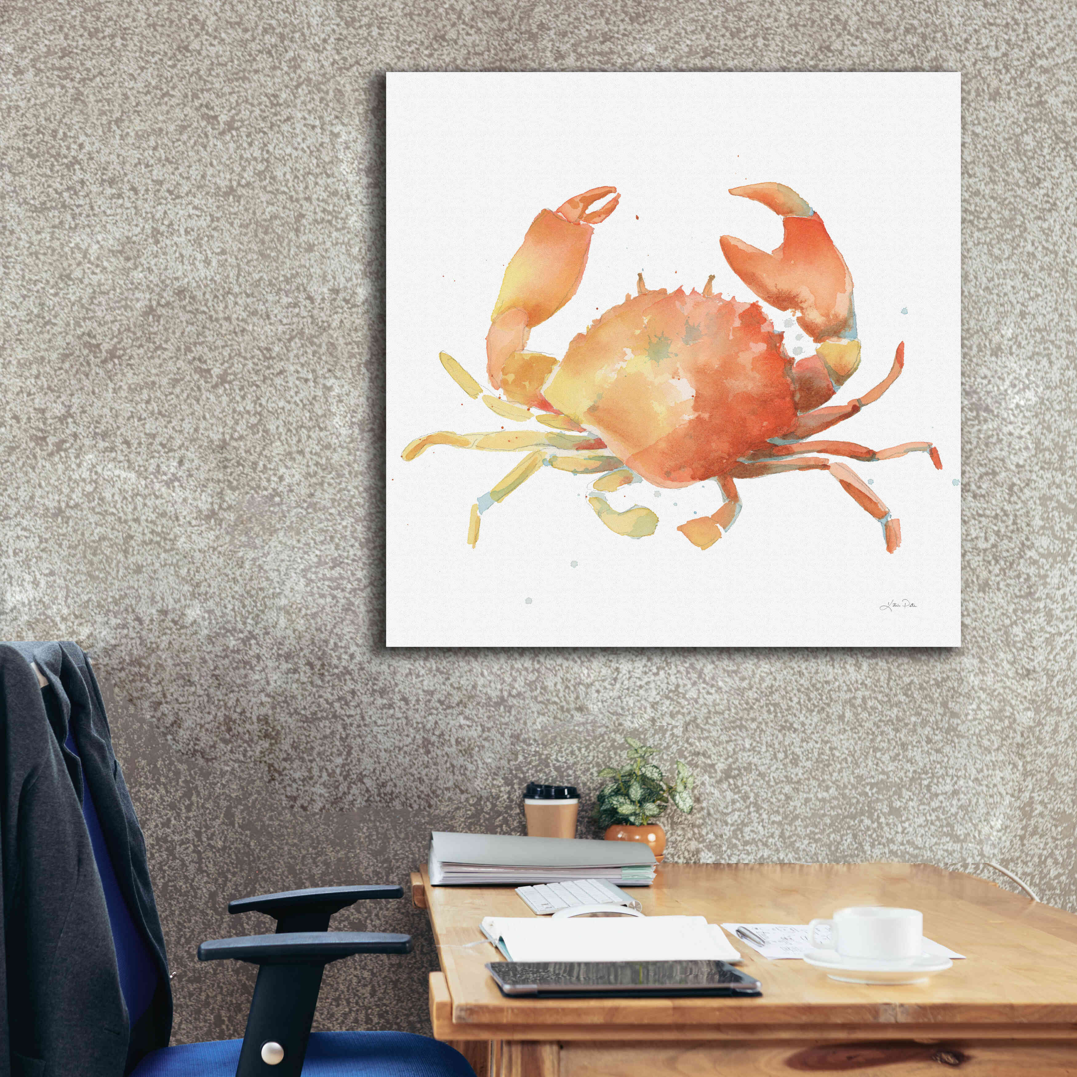 'Summertime Crab' by Katrina Pete, Giclee Canvas Wall Art,37x37
