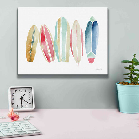 Image of 'Surfboards in a Row' by Katrina Pete, Giclee Canvas Wall Art,16x12