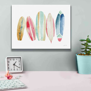 'Surfboards in a Row' by Katrina Pete, Giclee Canvas Wall Art,16x12