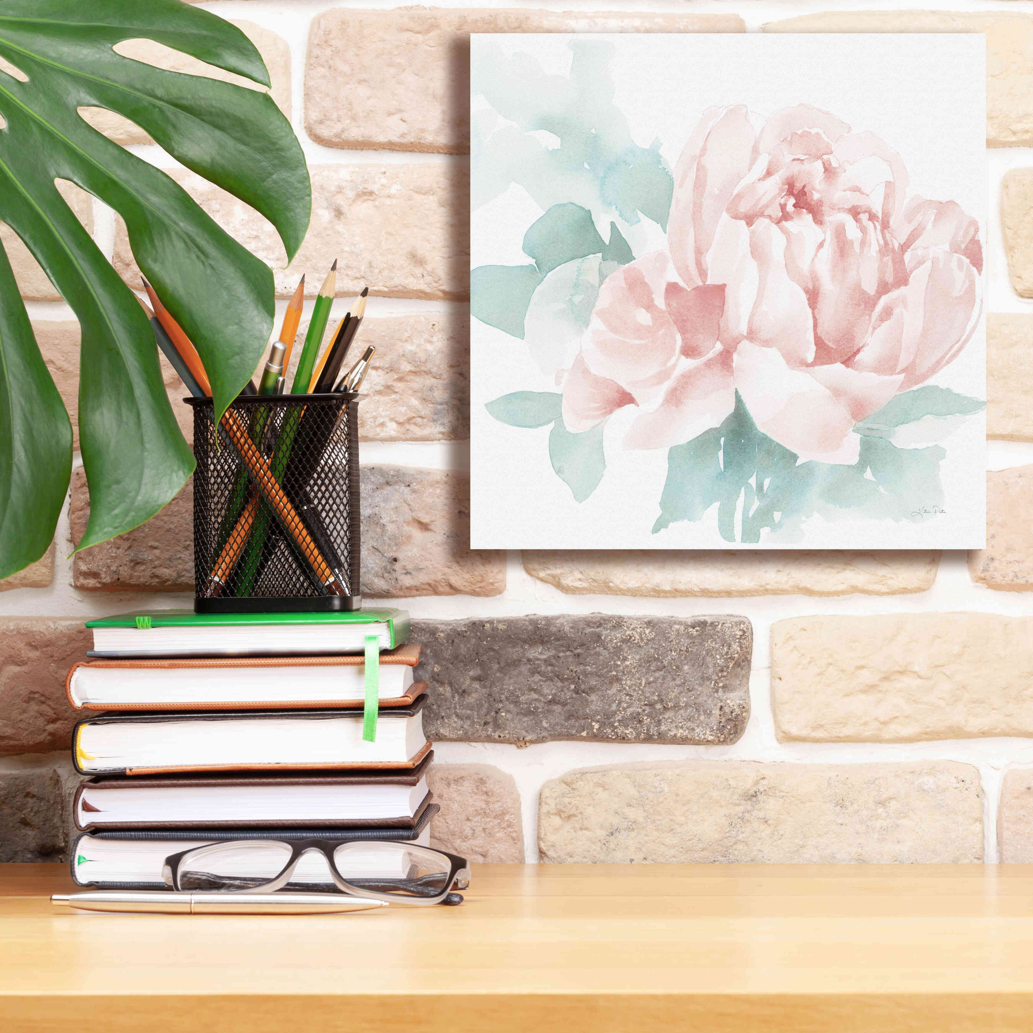 'Poetic Blooming I Pink' by Katrina Pete, Giclee Canvas Wall Art,12x12