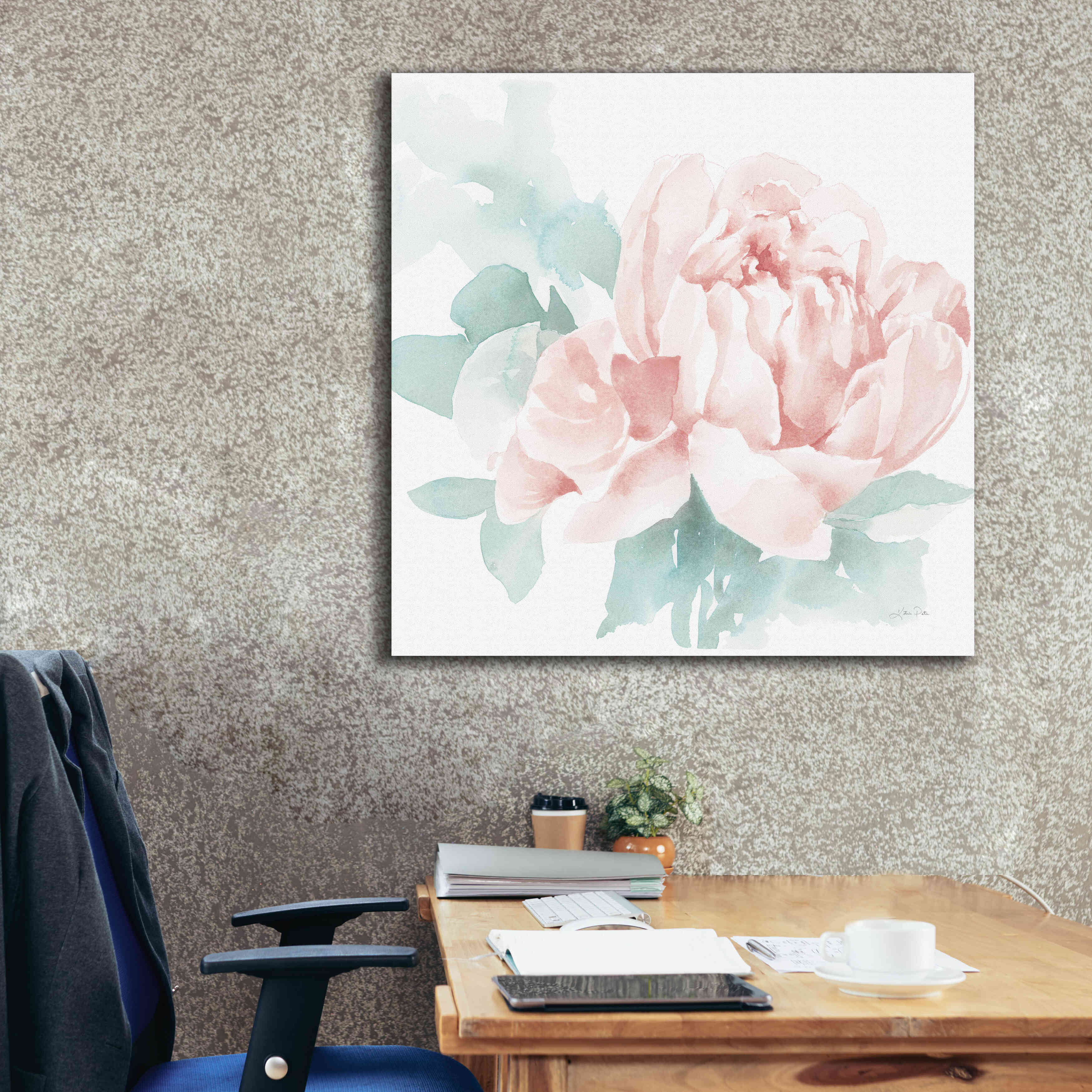 'Poetic Blooming I Pink' by Katrina Pete, Giclee Canvas Wall Art,37x37