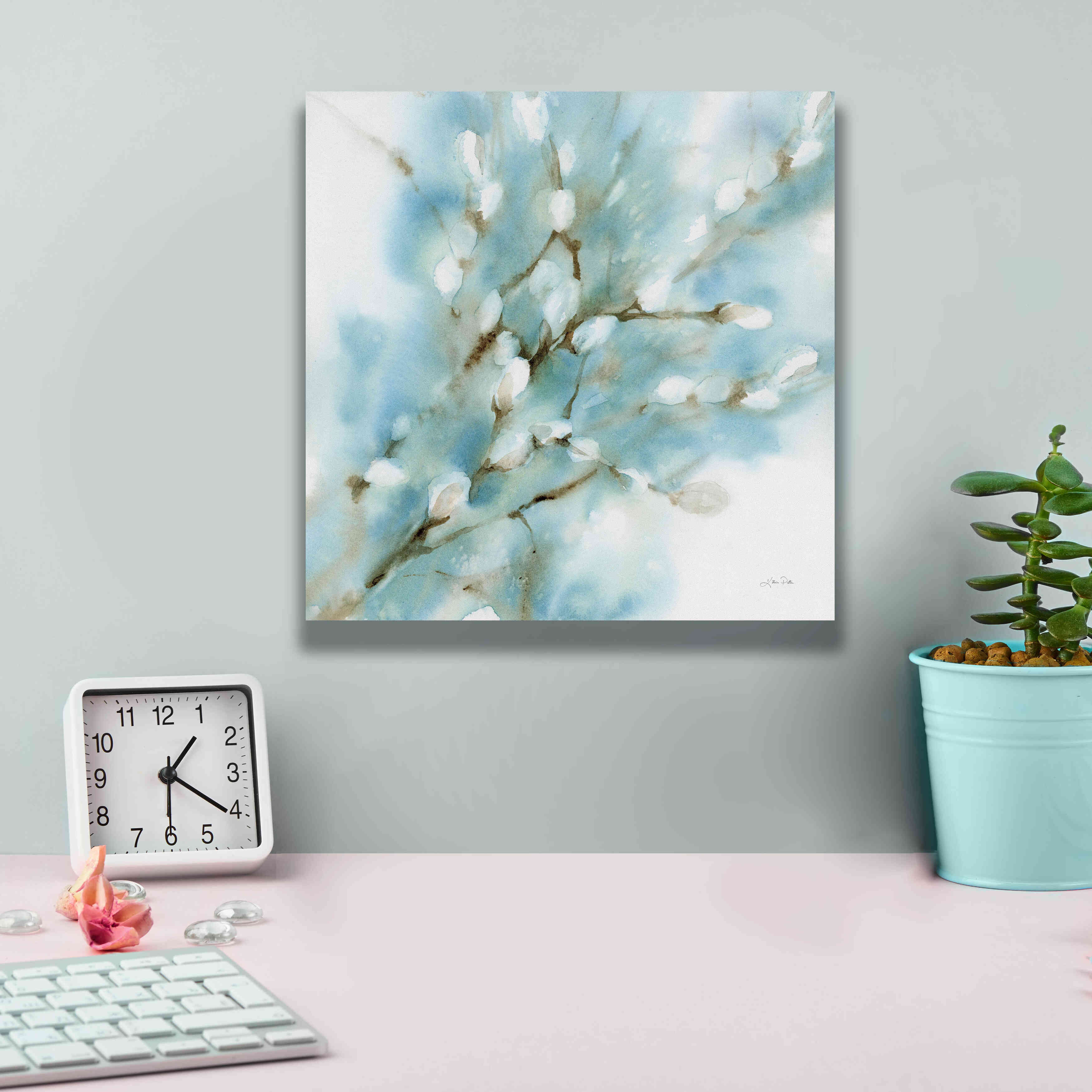 'Pussy Willows Square' by Katrina Pete, Giclee Canvas Wall Art,12x12