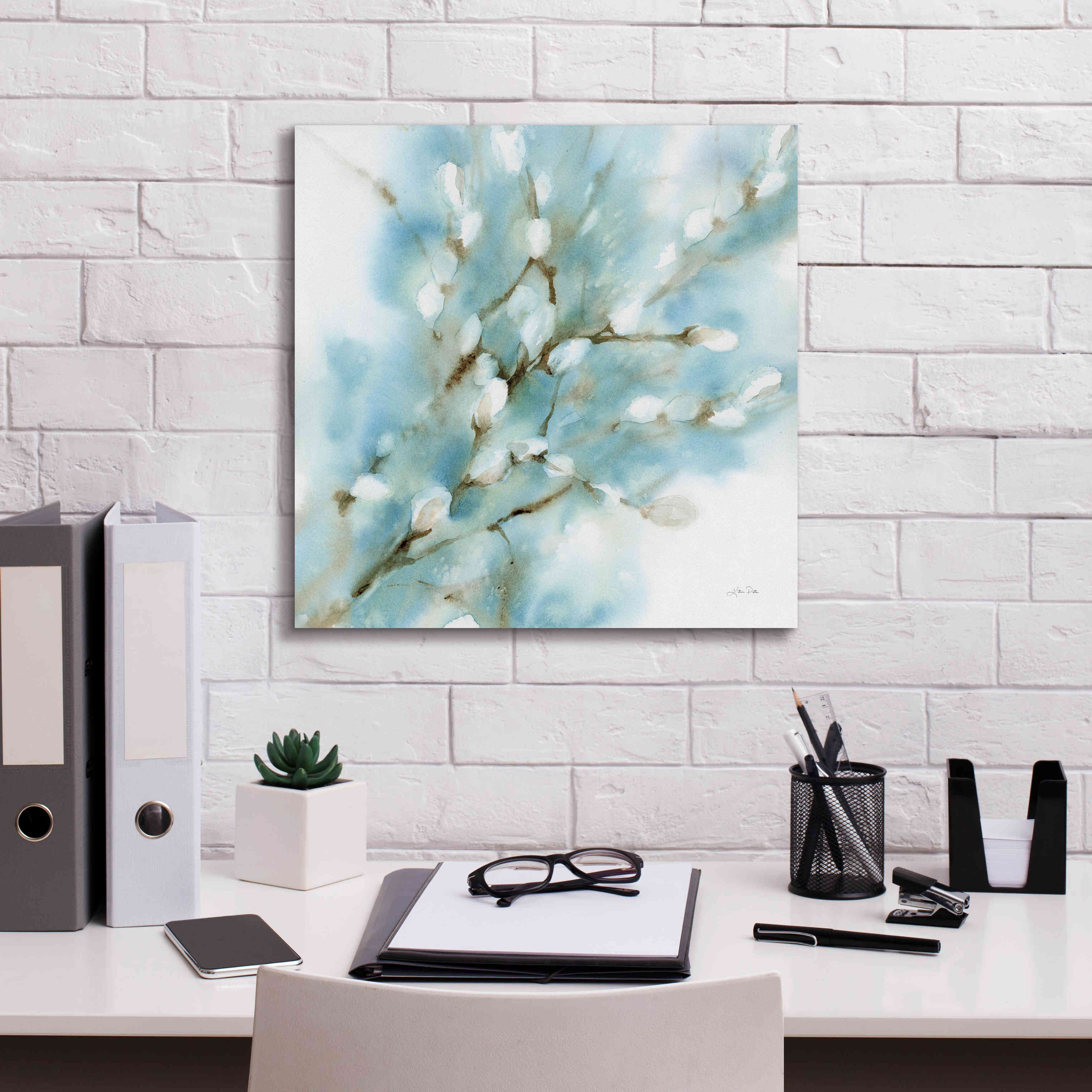 'Pussy Willows Square' by Katrina Pete, Giclee Canvas Wall Art,18x18