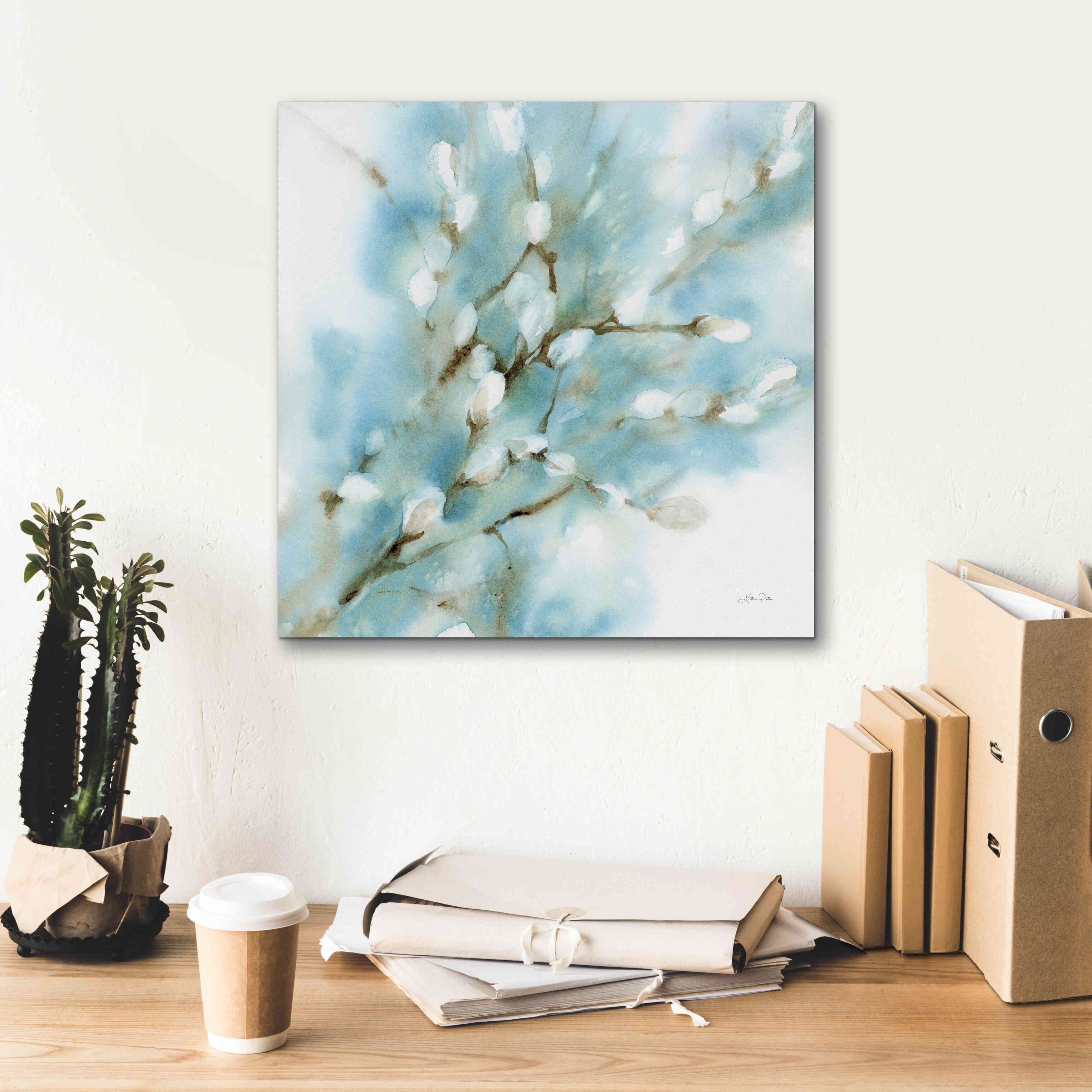 'Pussy Willows Square' by Katrina Pete, Giclee Canvas Wall Art,18x18